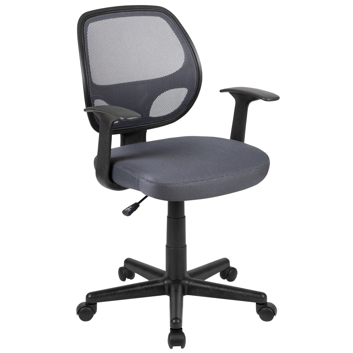 Flash Fundamentals Mid-Back Gray Mesh Swivel Ergonomic Task Office Chair with Arms Gray