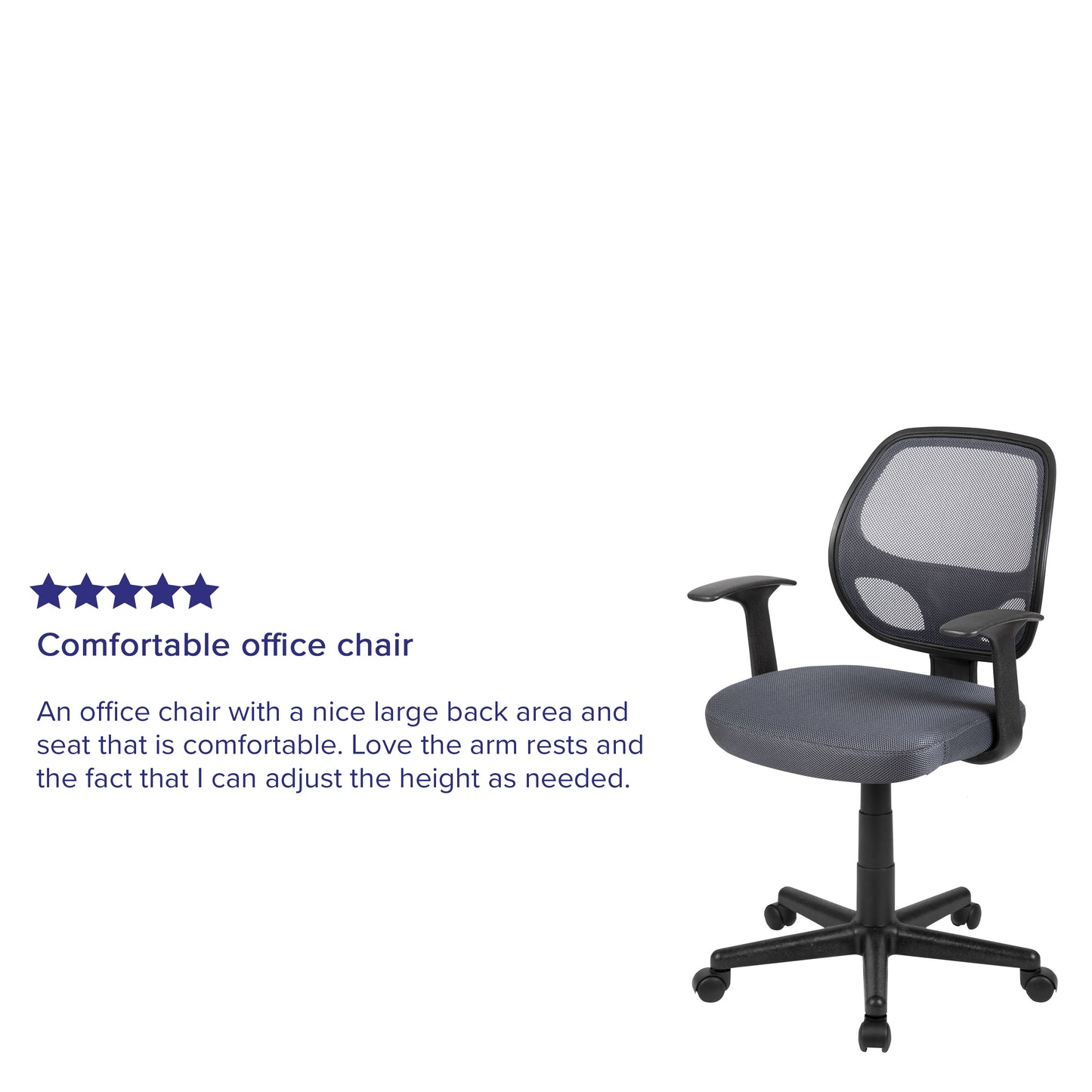 Flash Fundamentals Mid-Back Gray Mesh Swivel Ergonomic Task Office Chair with Arms Gray
