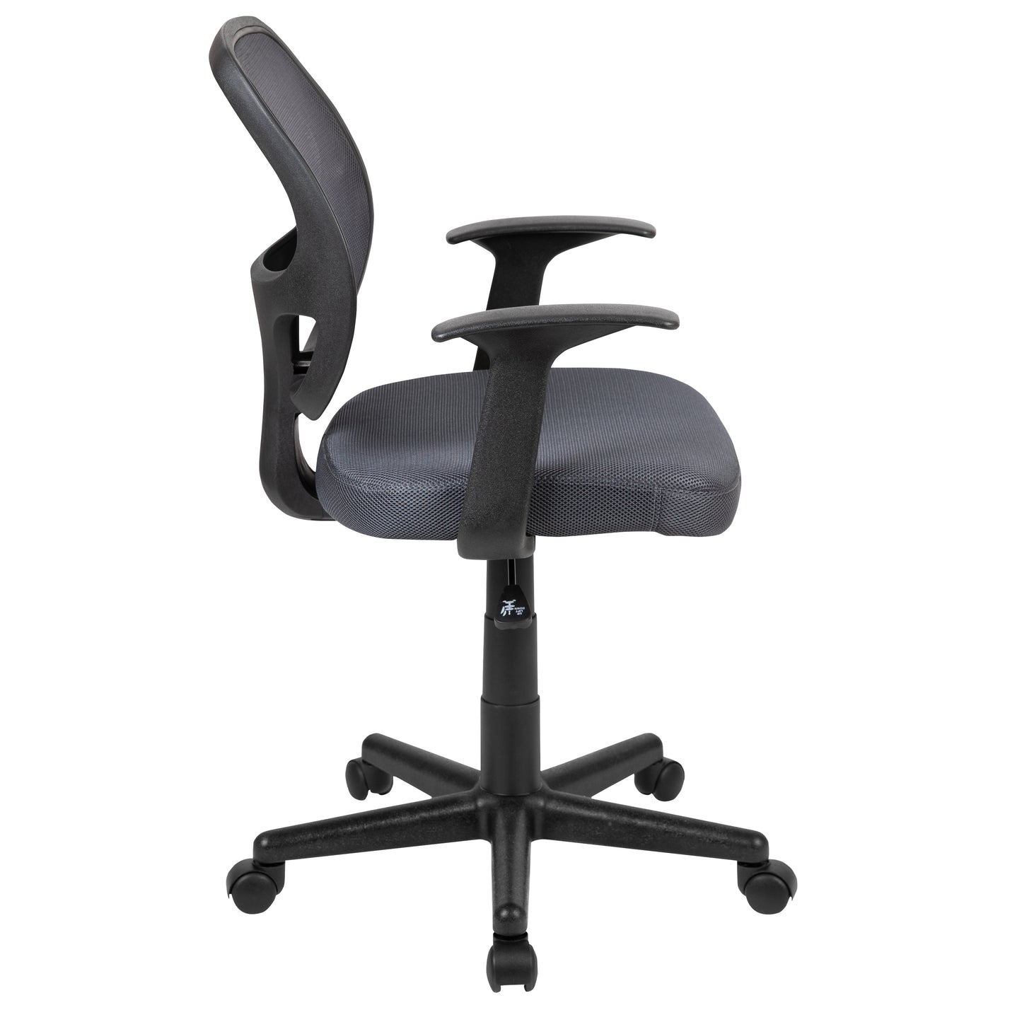 Flash Fundamentals Mid-Back Gray Mesh Swivel Ergonomic Task Office Chair with Arms Gray