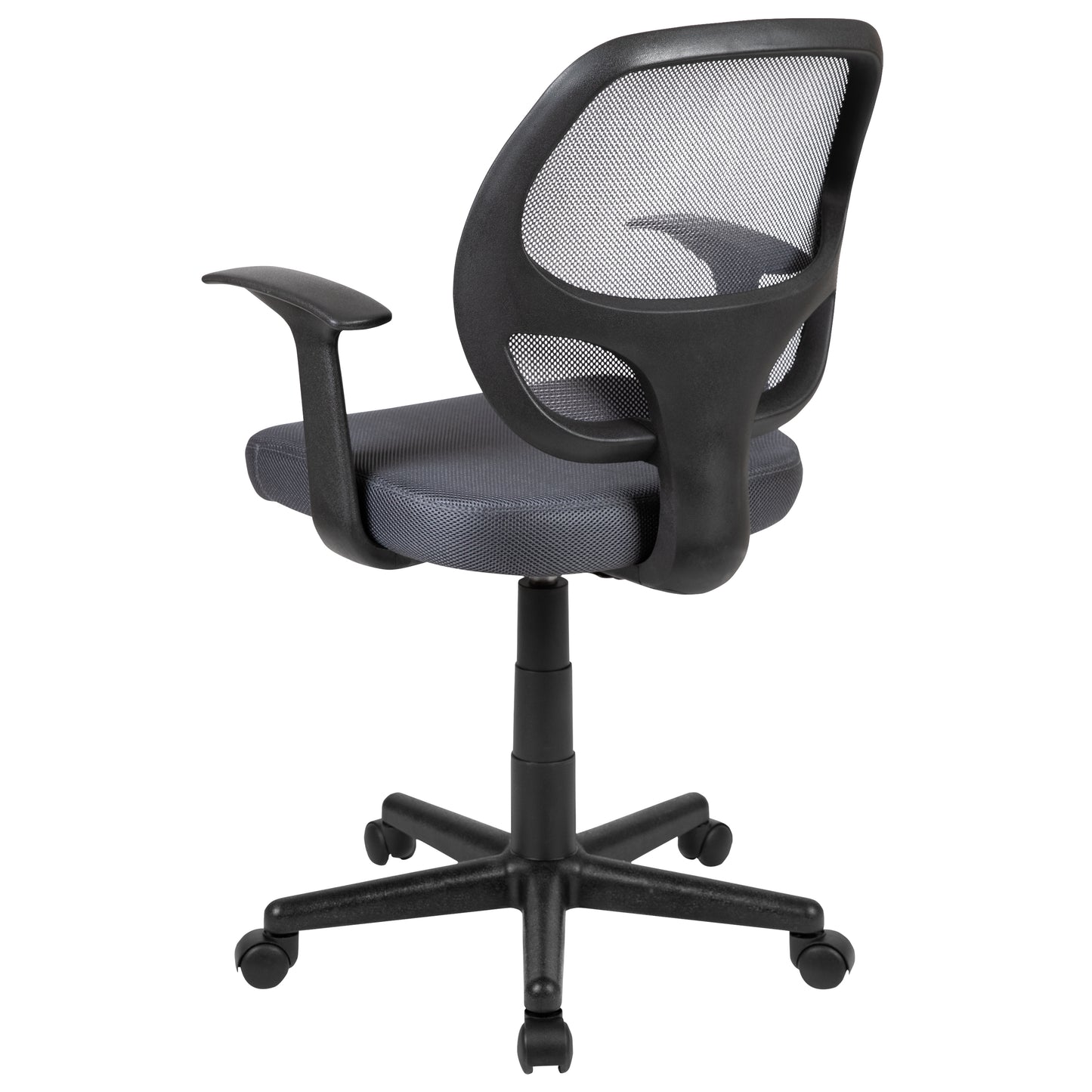Flash Fundamentals Mid-Back Gray Mesh Swivel Ergonomic Task Office Chair with Arms Gray