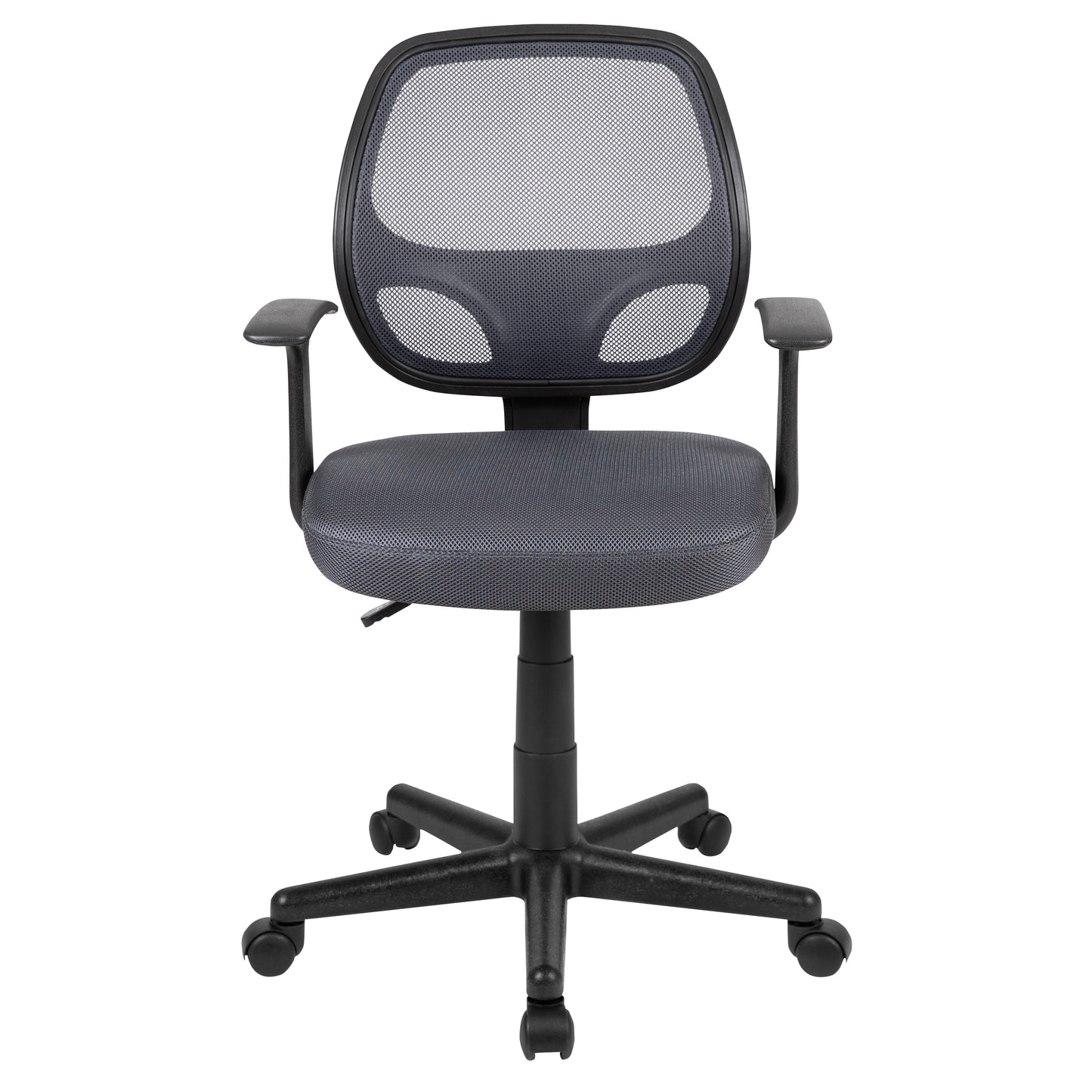 Flash Fundamentals Mid-Back Gray Mesh Swivel Ergonomic Task Office Chair with Arms Gray