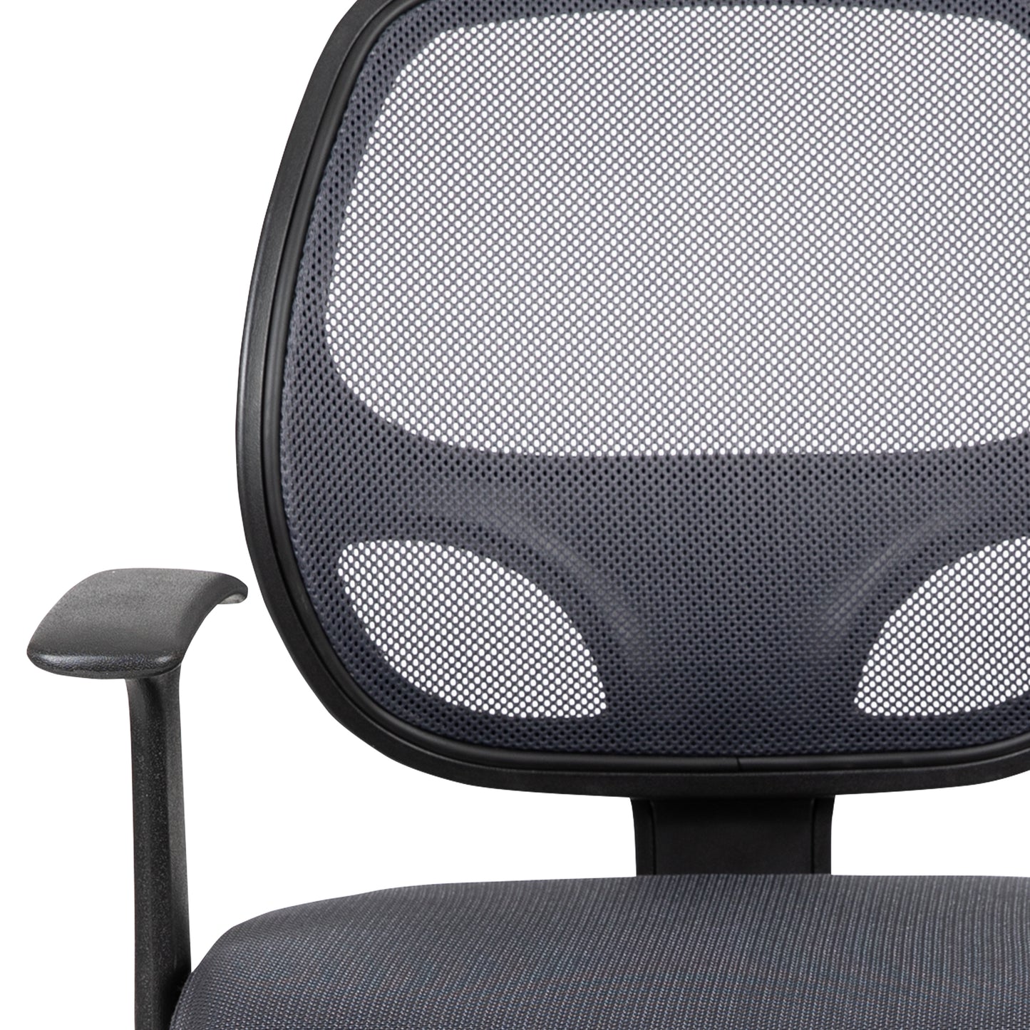 Flash Fundamentals Mid-Back Gray Mesh Swivel Ergonomic Task Office Chair with Arms Gray
