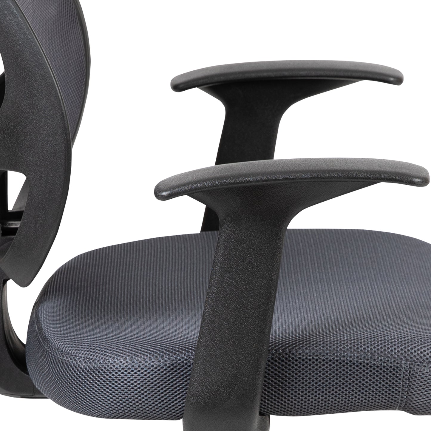 Flash Fundamentals Mid-Back Gray Mesh Swivel Ergonomic Task Office Chair with Arms Gray