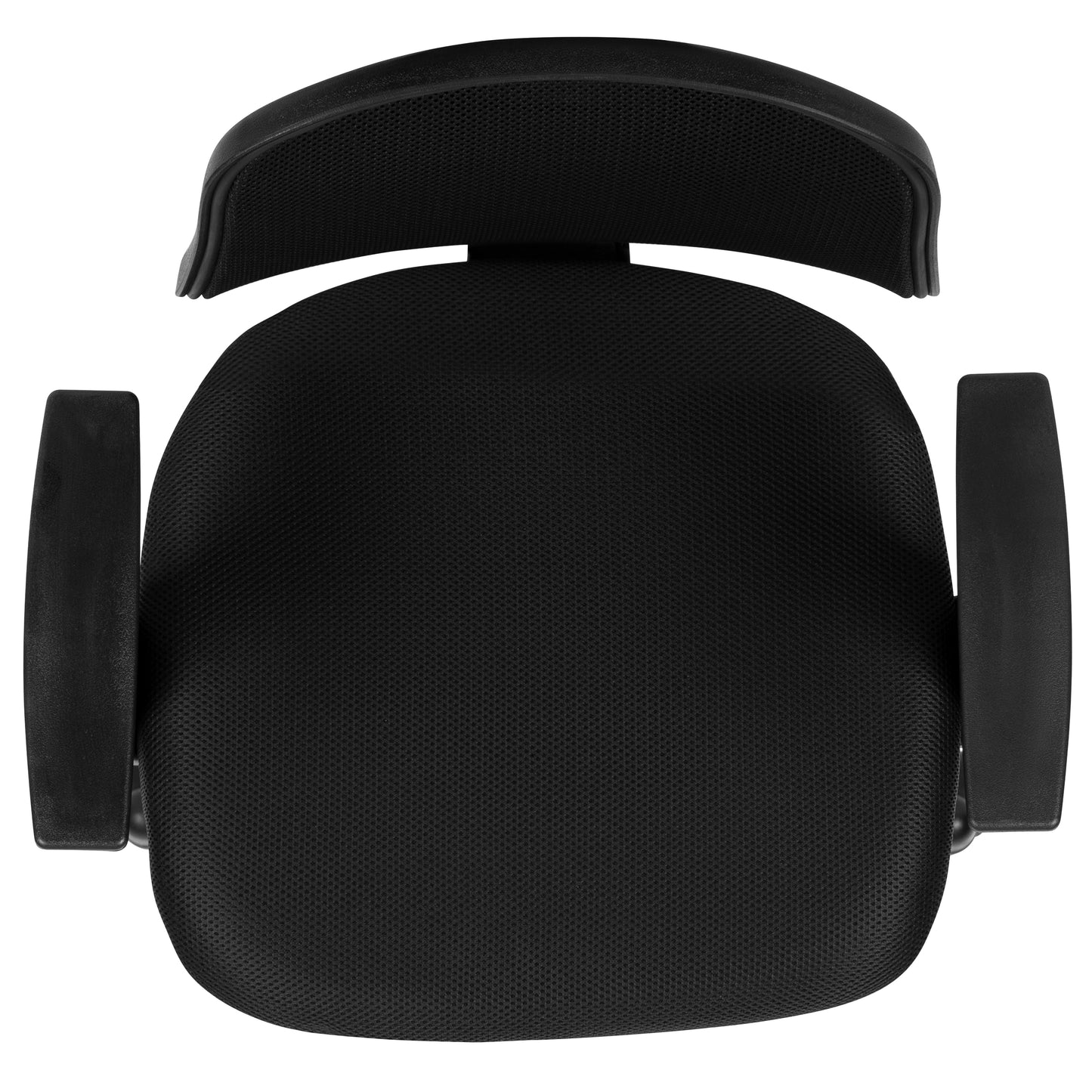 Flash Fundamentals Mid-Back Black Mesh Swivel Task Office Chair with Pivot Back and Arms Black