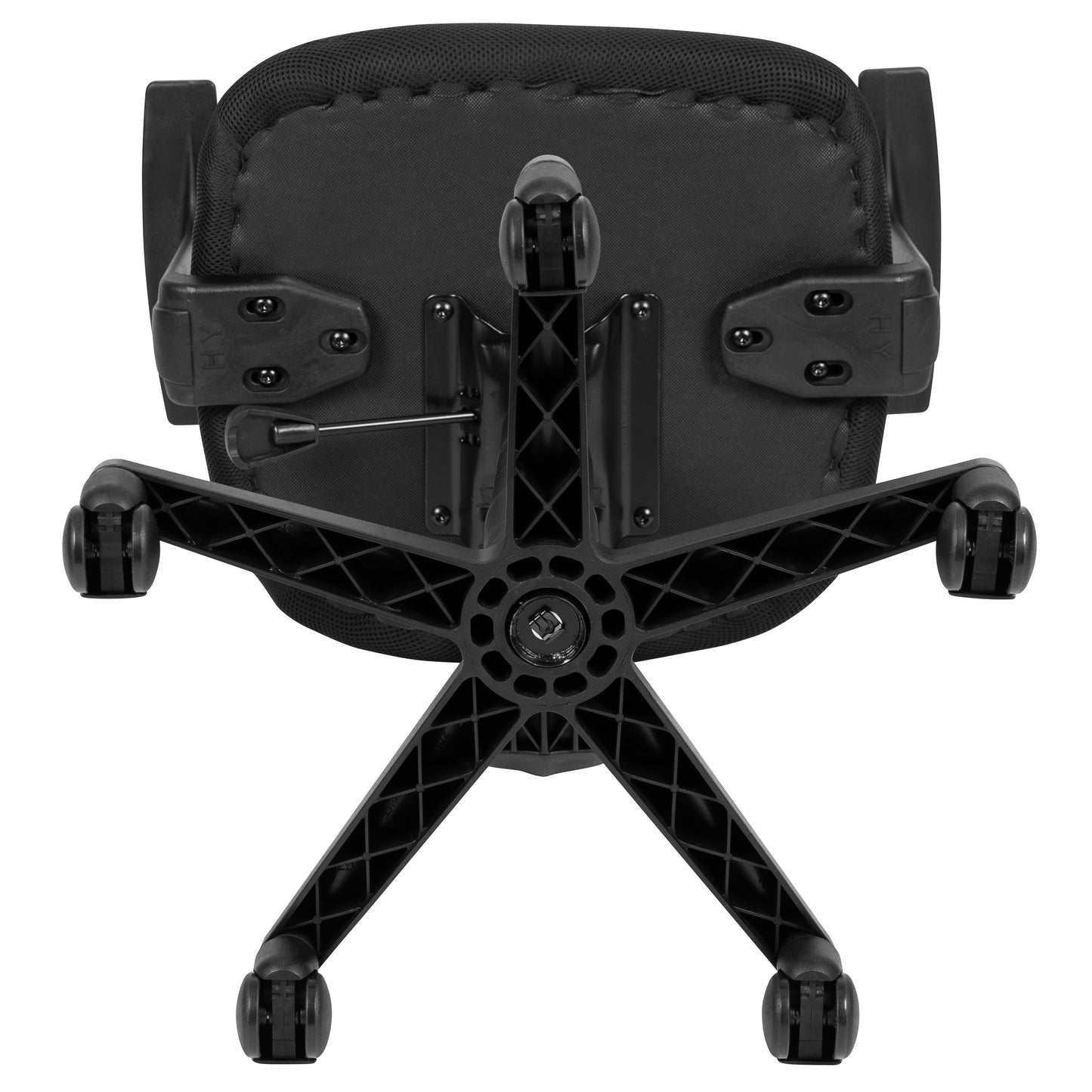 Flash Fundamentals Mid-Back Black Mesh Swivel Task Office Chair with Pivot Back and Arms Black