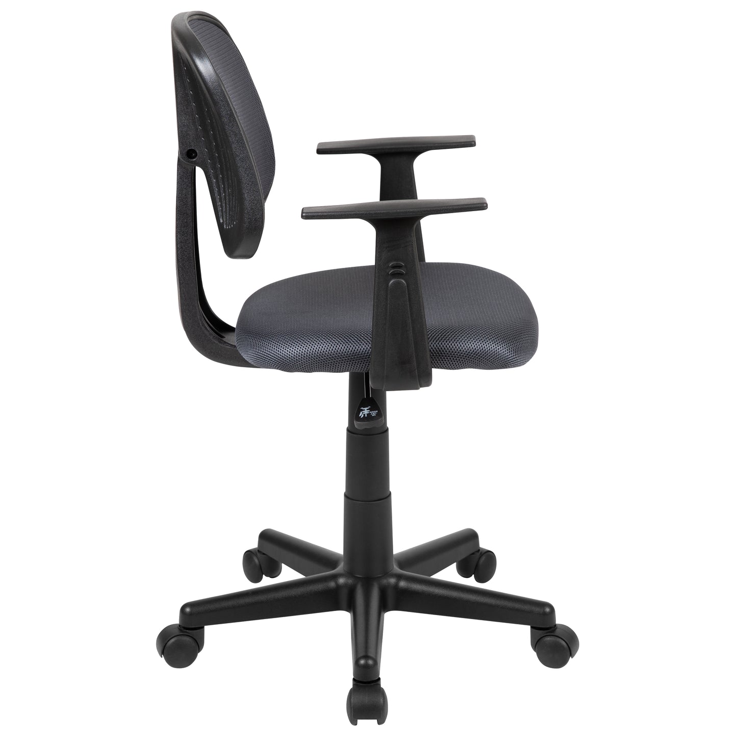 Flash Fundamentals Mid-Back Gray Mesh Swivel Task Office Chair with Pivot Back and Arms Gray