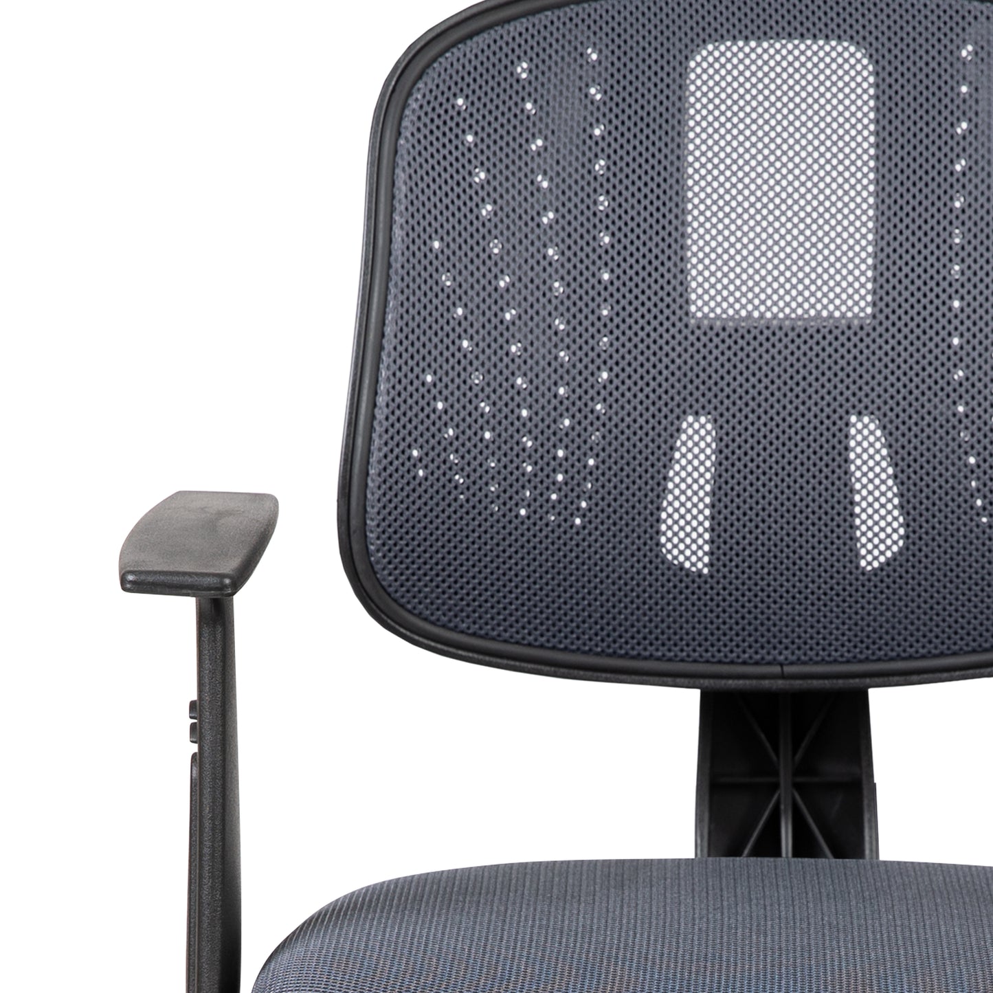Flash Fundamentals Mid-Back Gray Mesh Swivel Task Office Chair with Pivot Back and Arms Gray