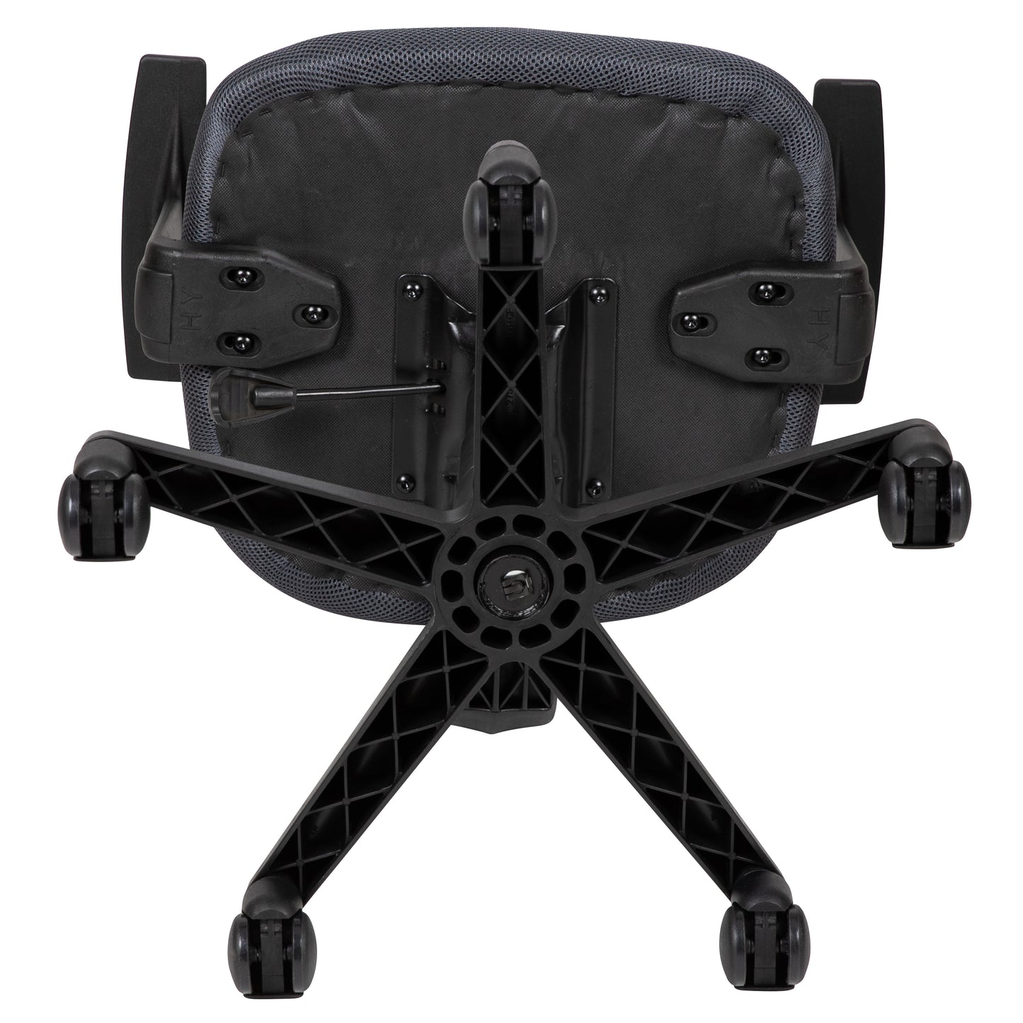 Flash Fundamentals Mid-Back Gray Mesh Swivel Task Office Chair with Pivot Back and Arms Gray