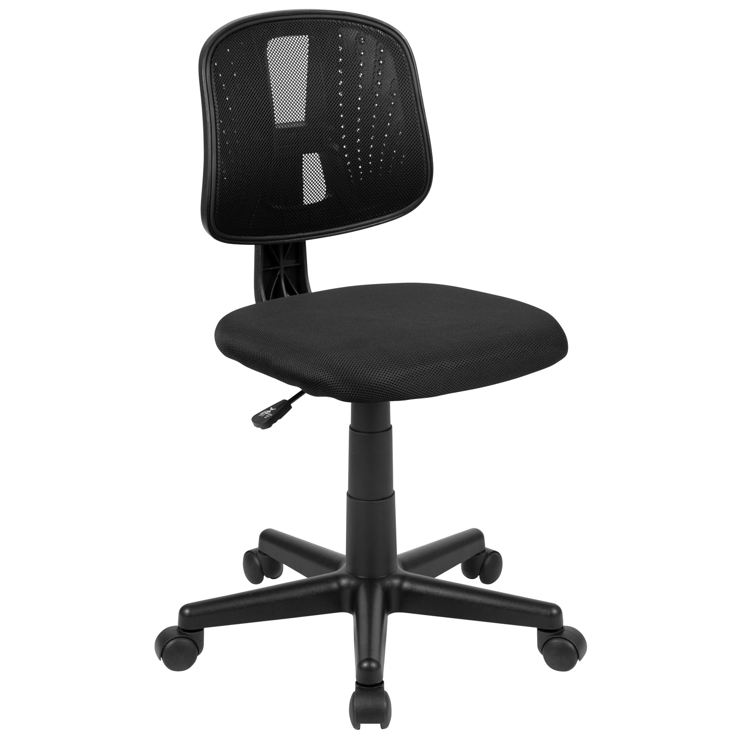 Flash Fundamentals Mid-Back Black Mesh Swivel Task Office Chair with Pivot Back Black