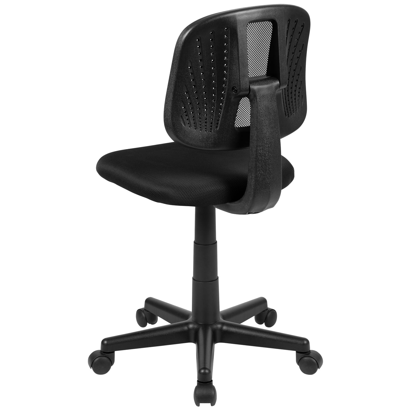 Flash Fundamentals Mid-Back Black Mesh Swivel Task Office Chair with Pivot Back Black