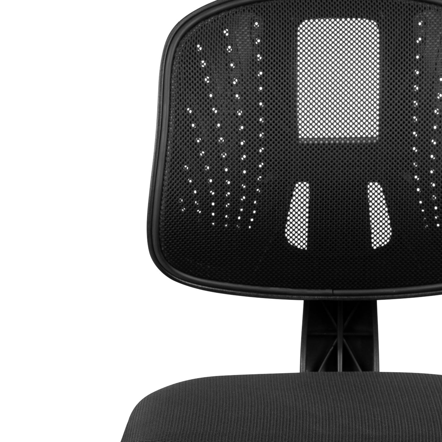 Flash Fundamentals Mid-Back Black Mesh Swivel Task Office Chair with Pivot Back Black