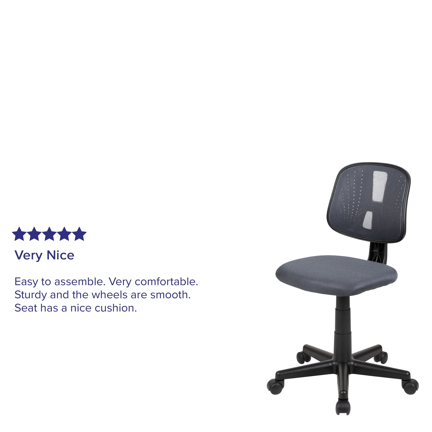 Flash Fundamentals Mid-Back Gray Mesh Swivel Task Office Chair with Pivot Back Gray