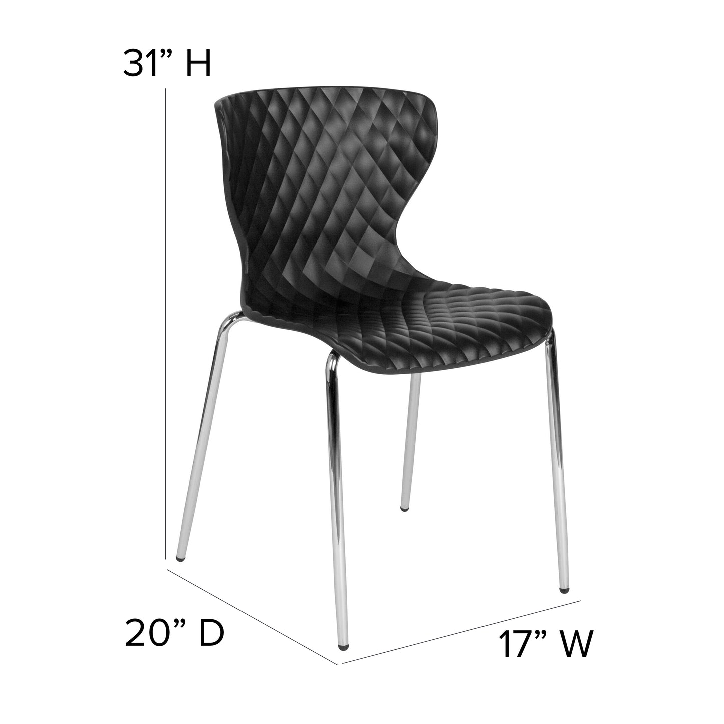 Lowell Contemporary Design Black Plastic Stack Chair Black