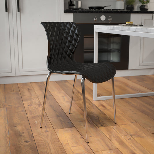 Lowell Contemporary Design Black Plastic Stack Chair Black