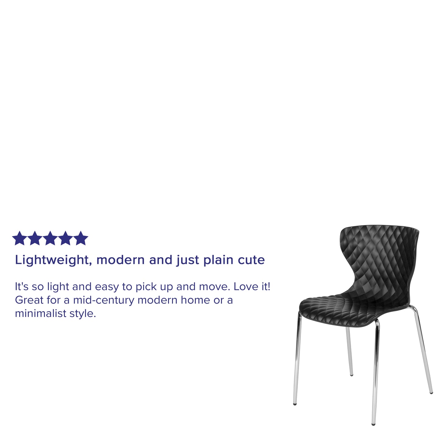 Lowell Contemporary Design Black Plastic Stack Chair Black