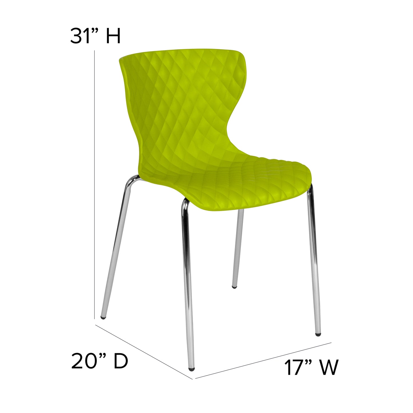 Lowell Contemporary Design Citrus Green Plastic Stack Chair Citrus Green