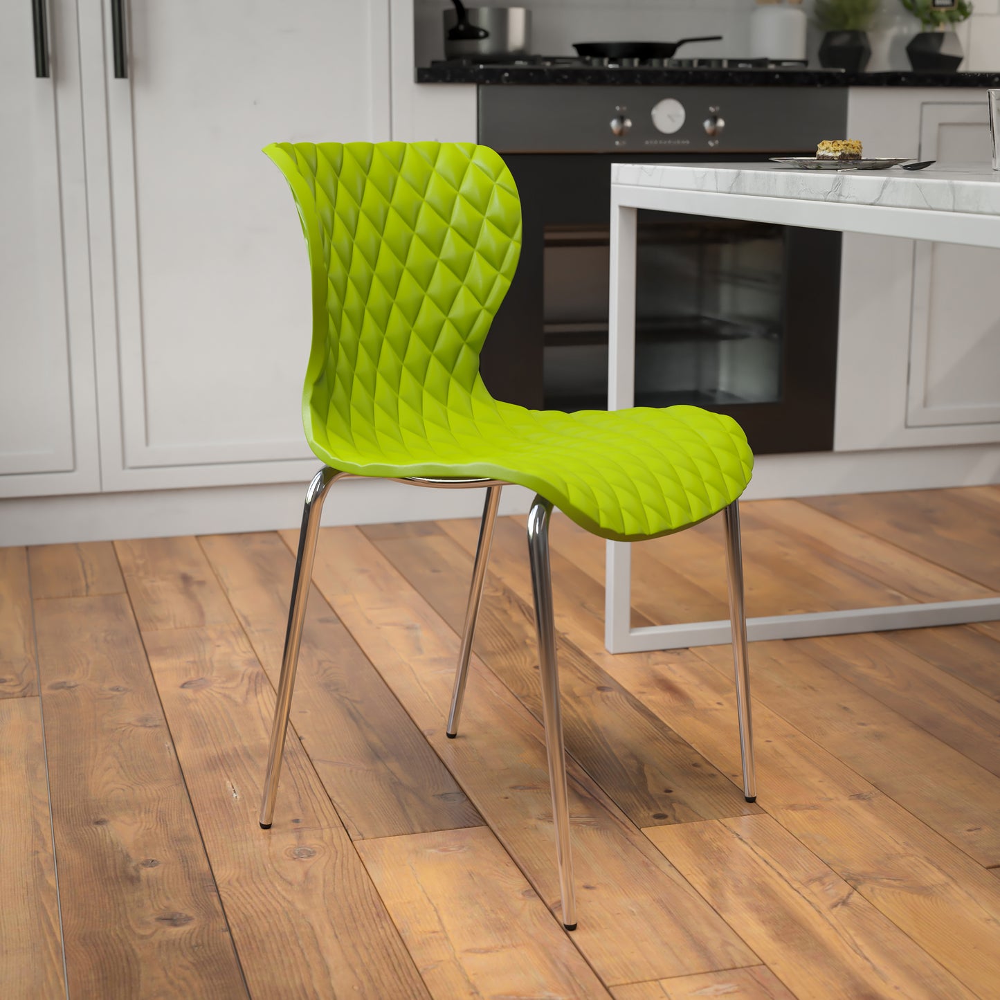 Lowell Contemporary Design Citrus Green Plastic Stack Chair Citrus Green