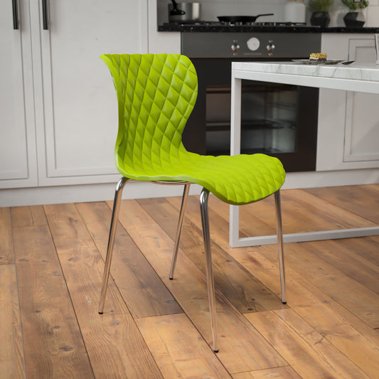 Lowell Contemporary Design Citrus Green Plastic Stack Chair Citrus Green