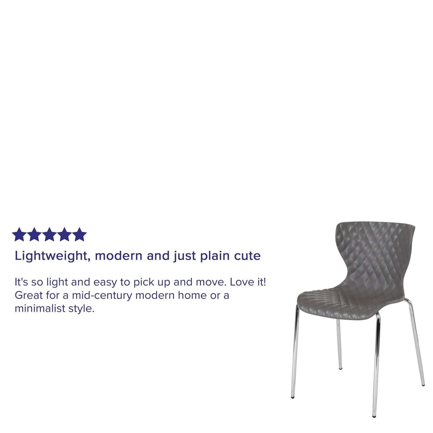 Lowell Contemporary Design Gray Plastic Stack Chair Gray