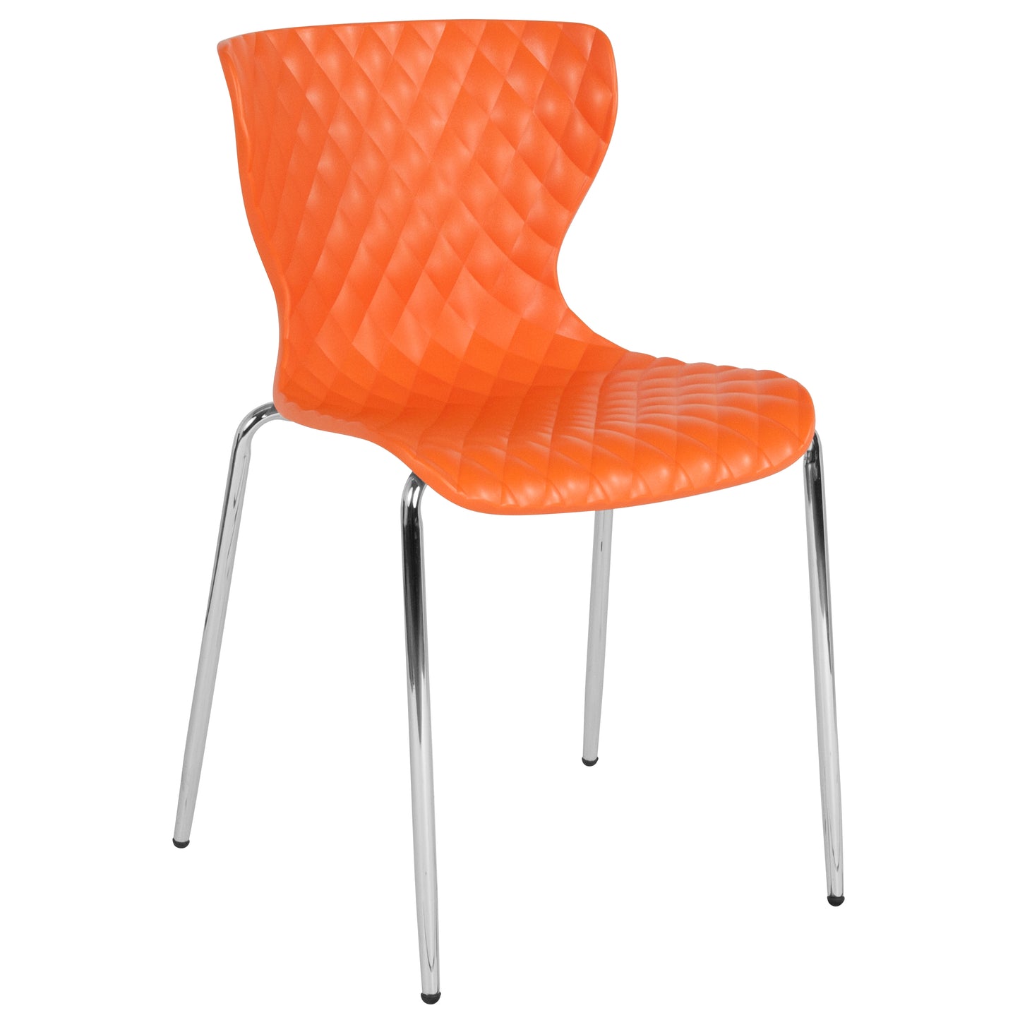 Lowell Contemporary Design Orange Plastic Stack Chair Orange LF-7-07C-ORNG-GG