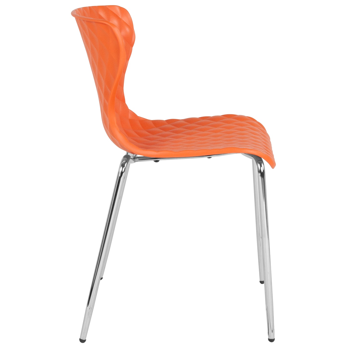 Lowell Contemporary Design Orange Plastic Stack Chair Orange LF-7-07C-ORNG-GG