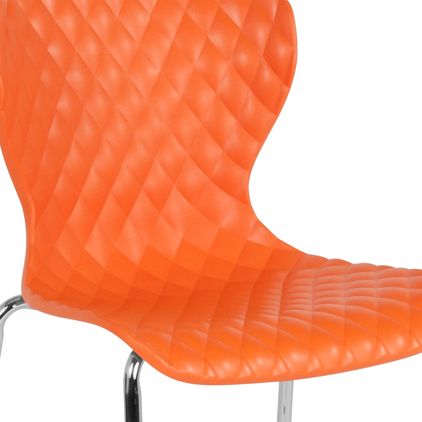 Lowell Contemporary Design Orange Plastic Stack Chair Orange LF-7-07C-ORNG-GG