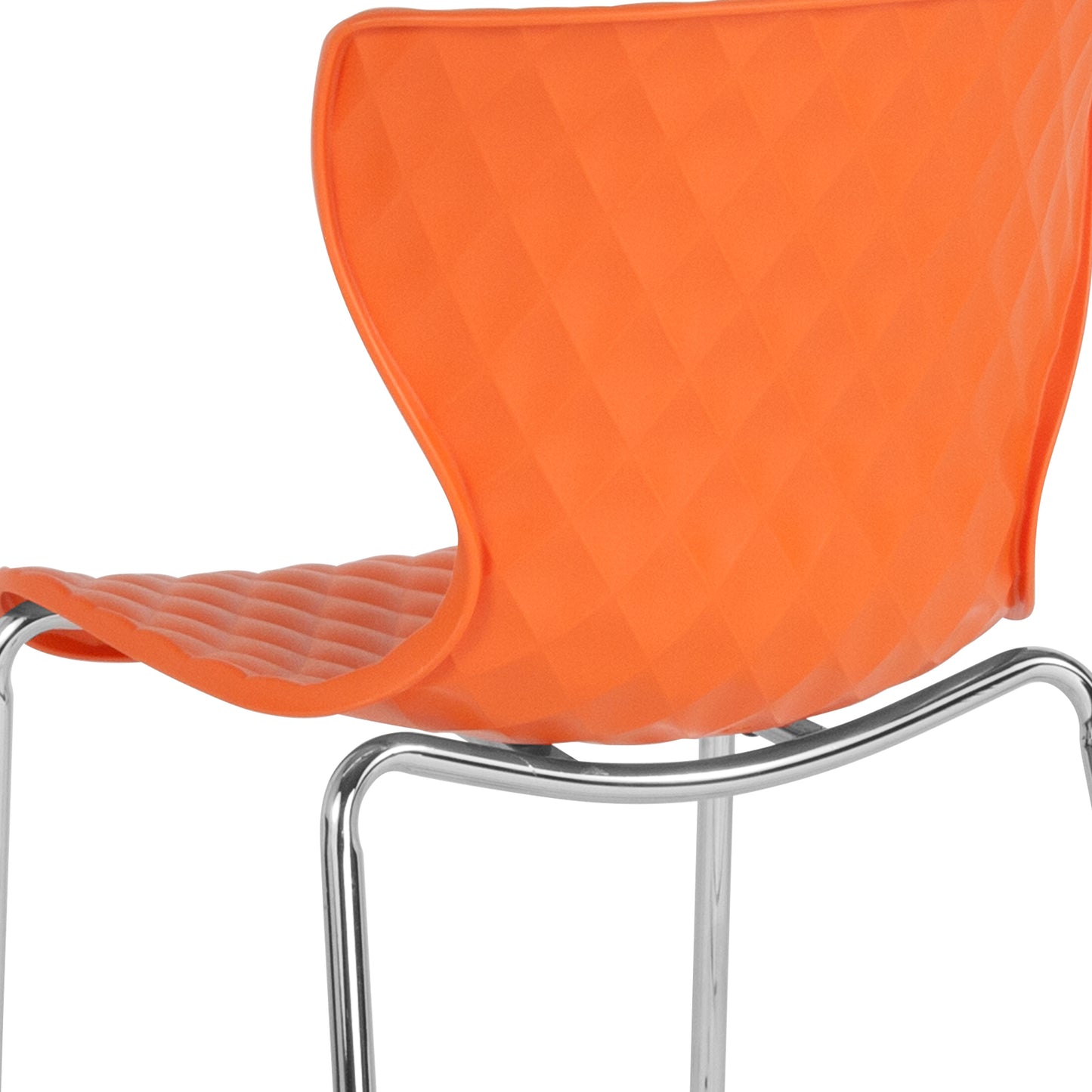 Lowell Contemporary Design Orange Plastic Stack Chair Orange LF-7-07C-ORNG-GG