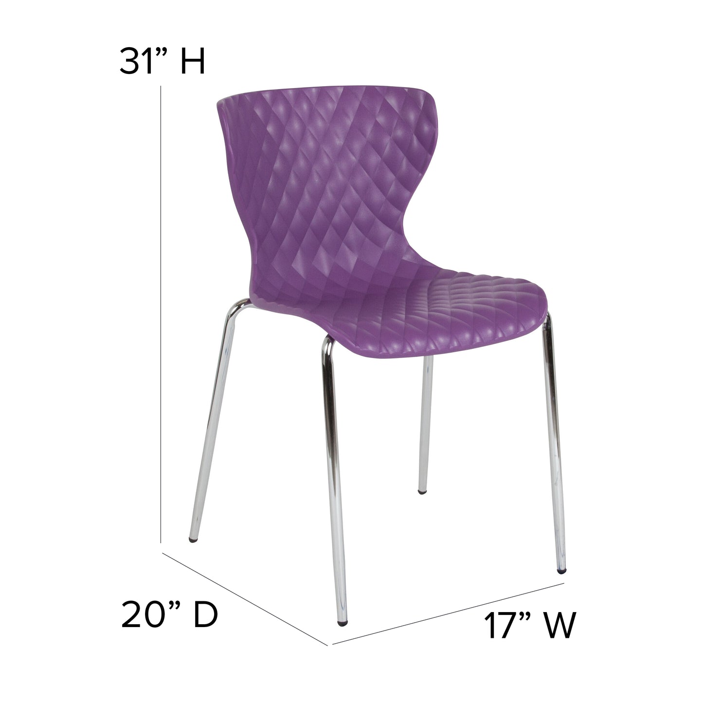 Lowell Contemporary Design Purple Plastic Stack Chair Purple