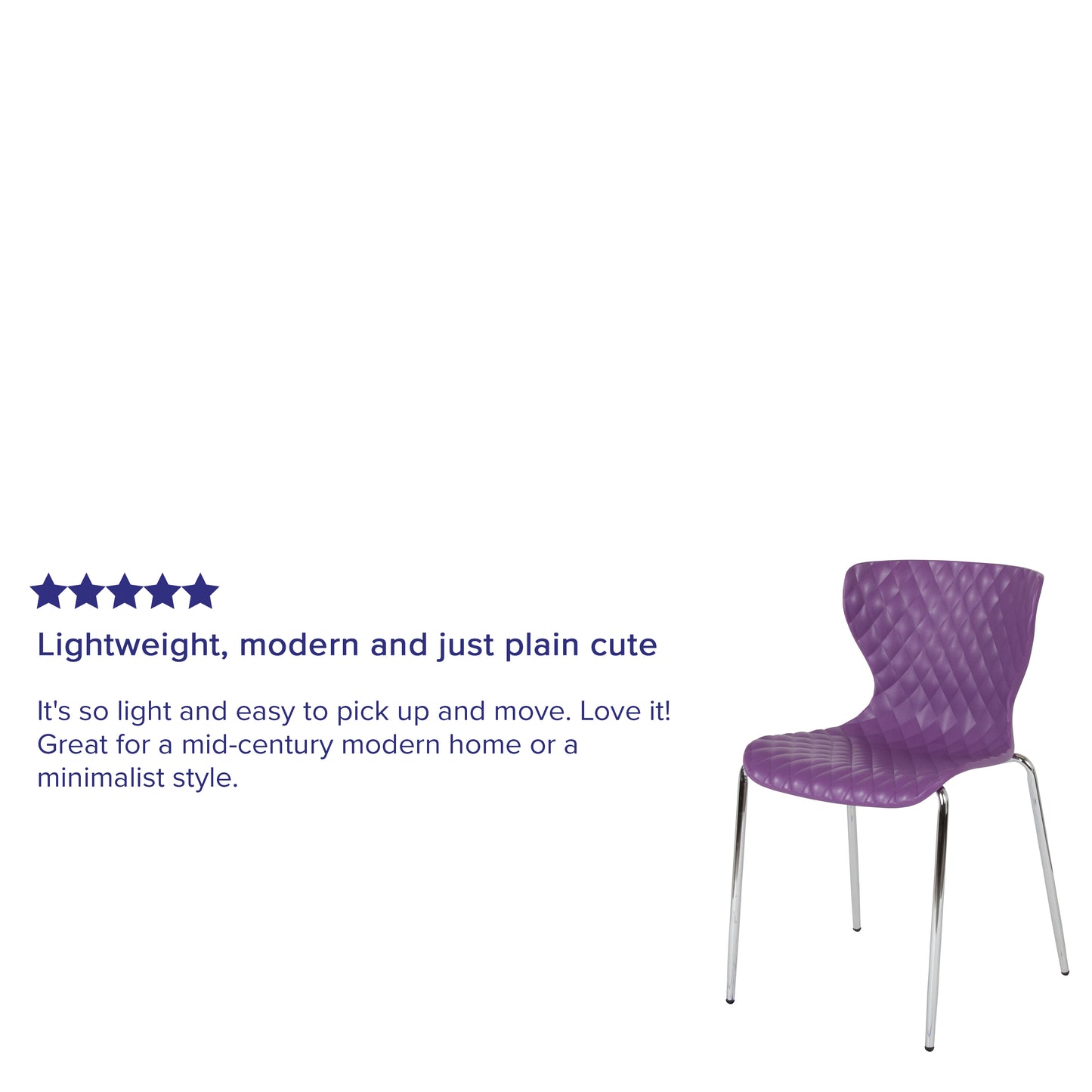 Lowell Contemporary Design Purple Plastic Stack Chair Purple