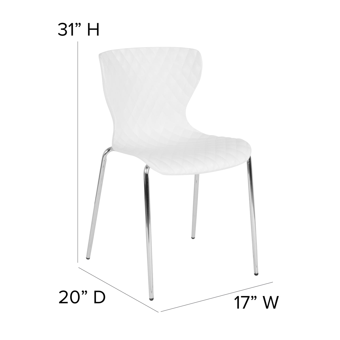 Lowell Contemporary Design White Plastic Stack Chair White