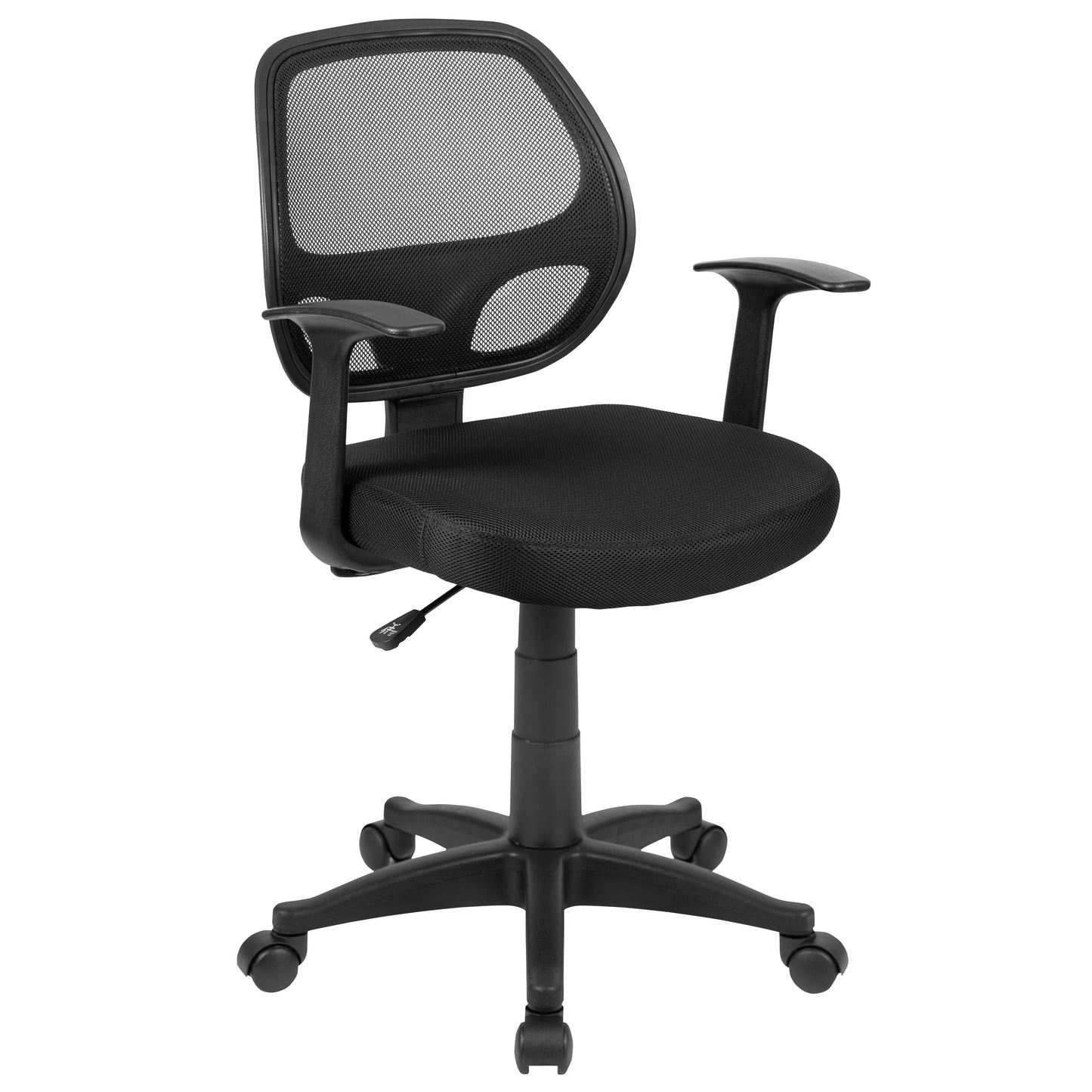 Mallard Mid-Back Black Mesh Swivel Ergonomic Task Office Chair with T-Arms - Desk Chair Black