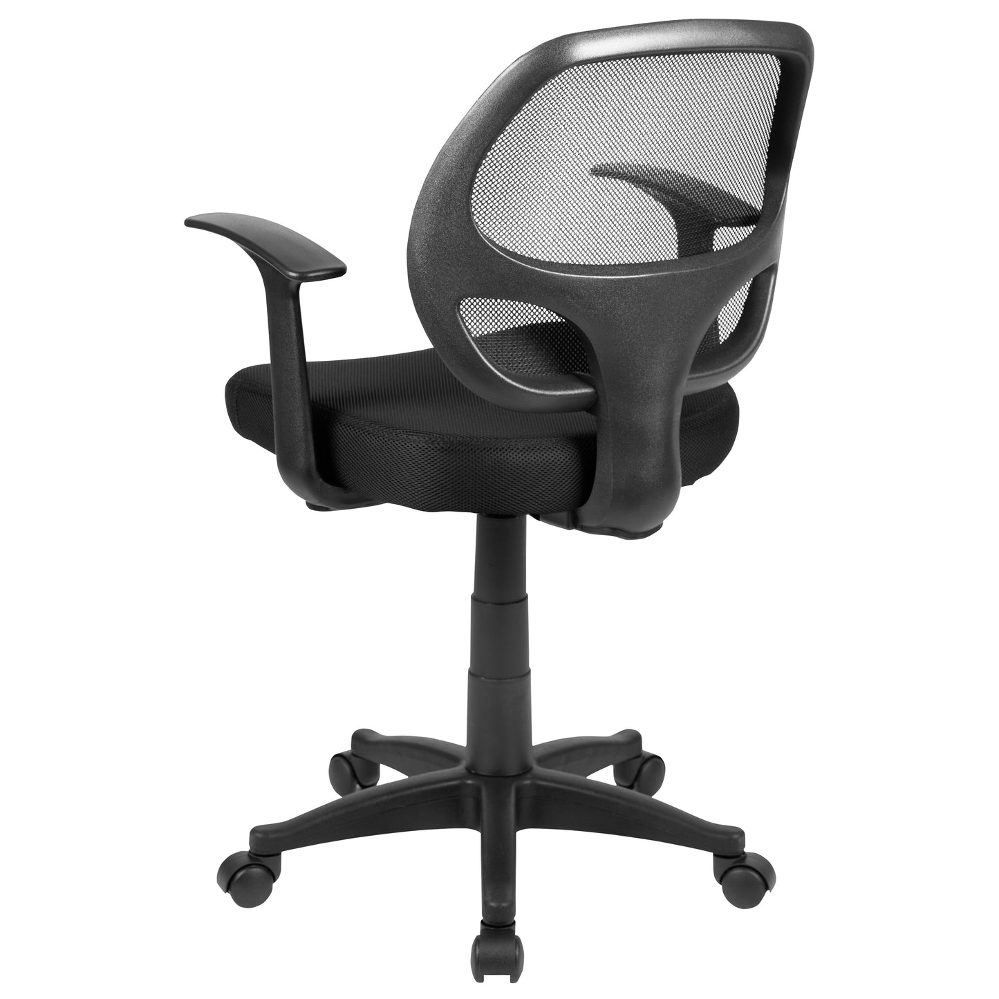 Mallard Mid-Back Black Mesh Swivel Ergonomic Task Office Chair with T-Arms - Desk Chair Black
