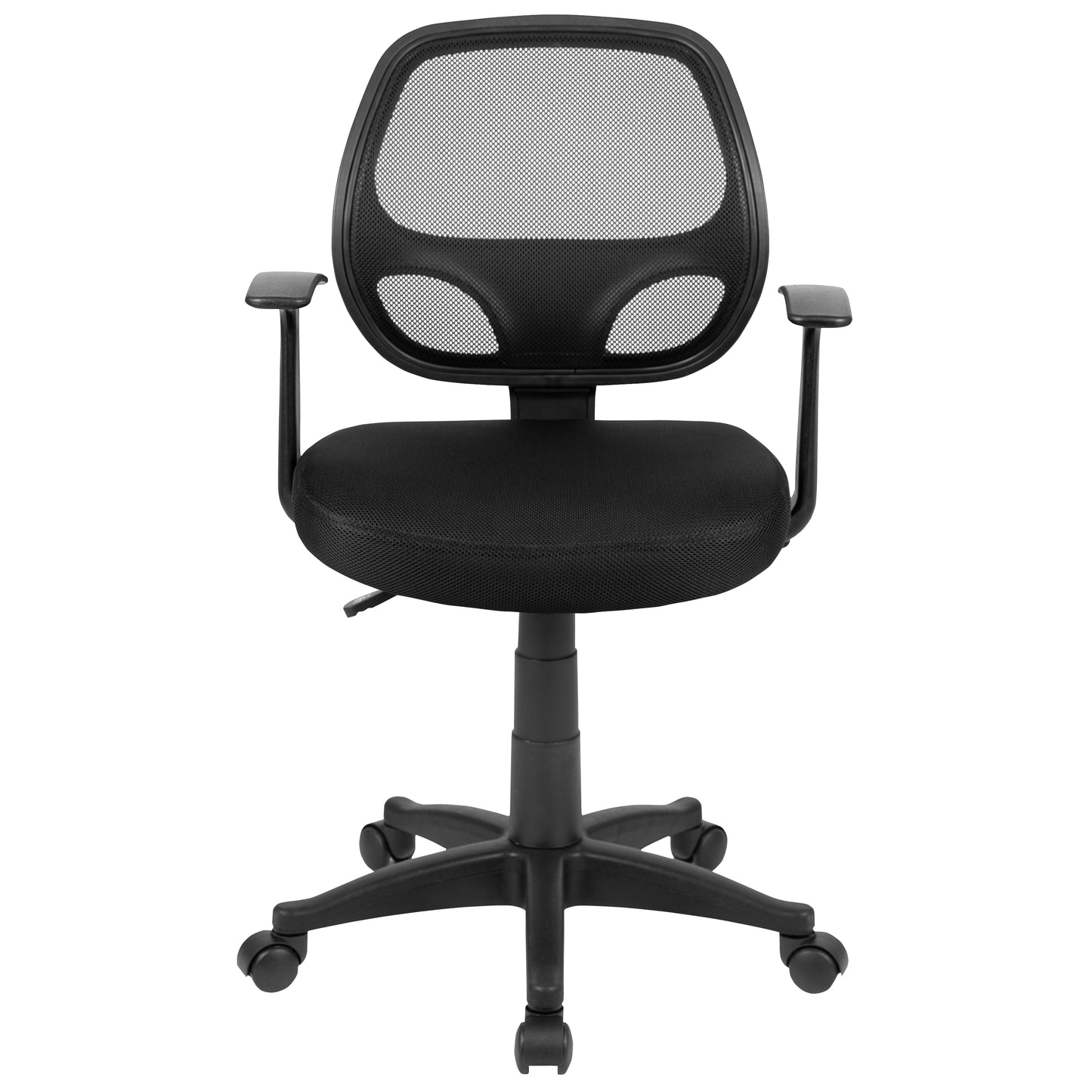 Mallard Mid-Back Black Mesh Swivel Ergonomic Task Office Chair with T-Arms - Desk Chair Black