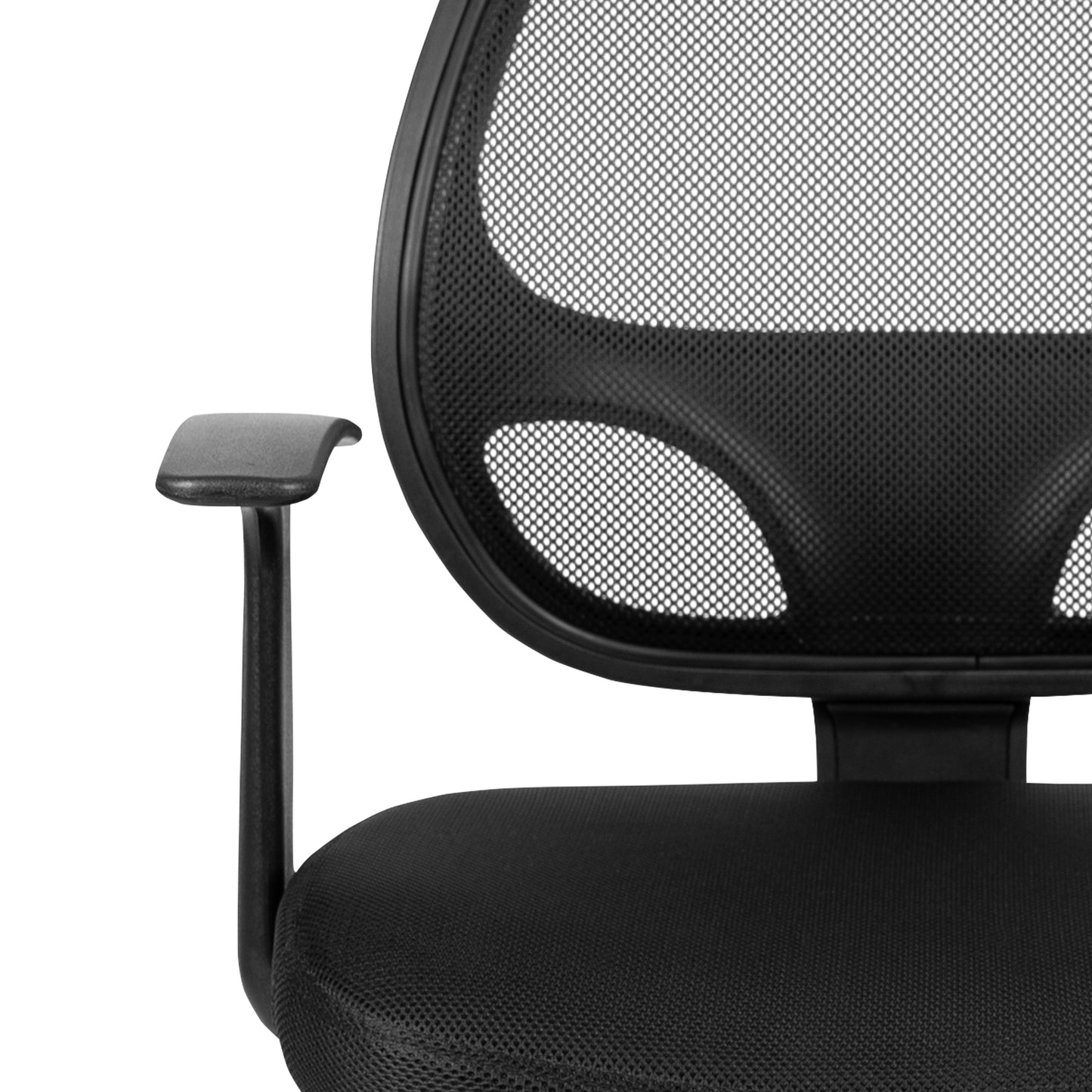 Mallard Mid-Back Black Mesh Swivel Ergonomic Task Office Chair with T-Arms - Desk Chair Black