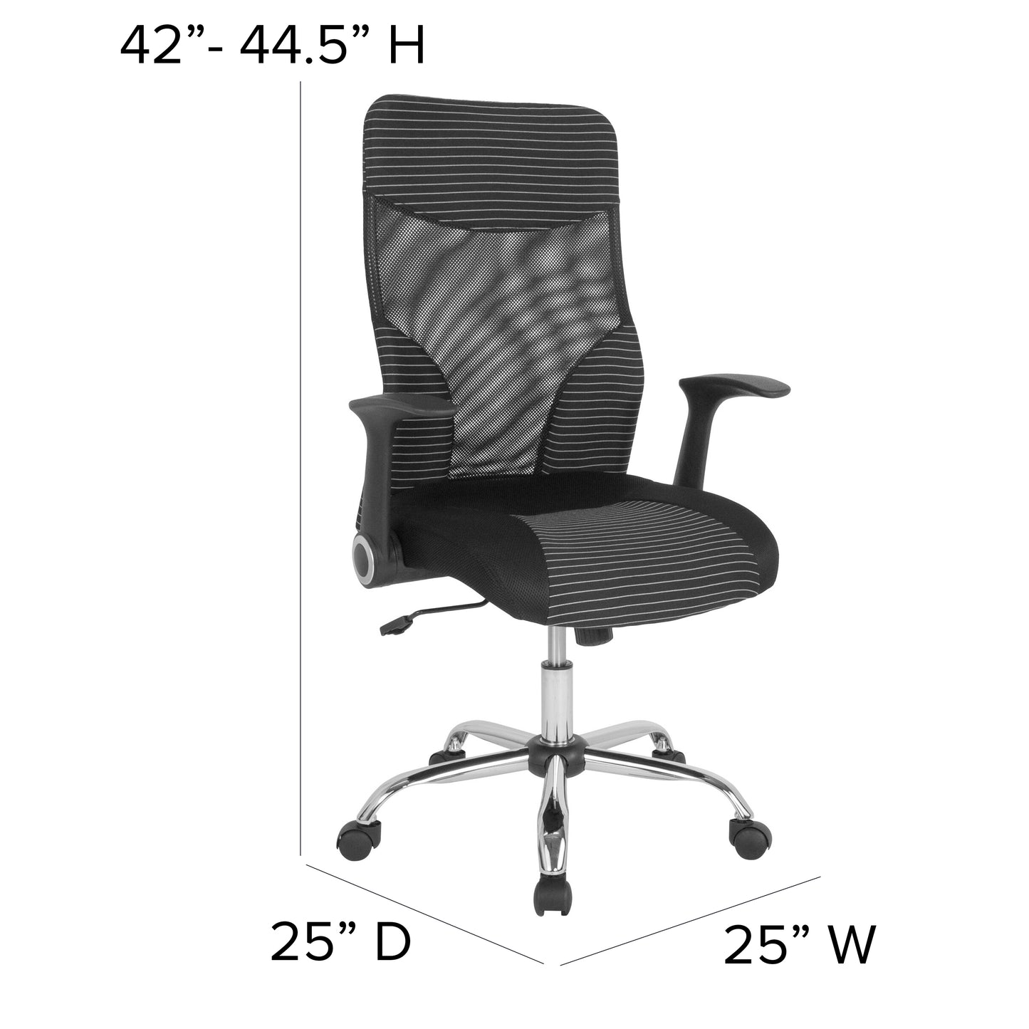 Milford High Back Ergonomic Office Chair with Contemporary Mesh Design in Black and White Black and White