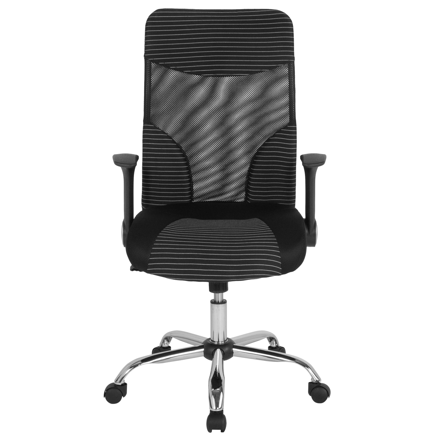 Milford High Back Ergonomic Office Chair with Contemporary Mesh Design in Black and White Black and White