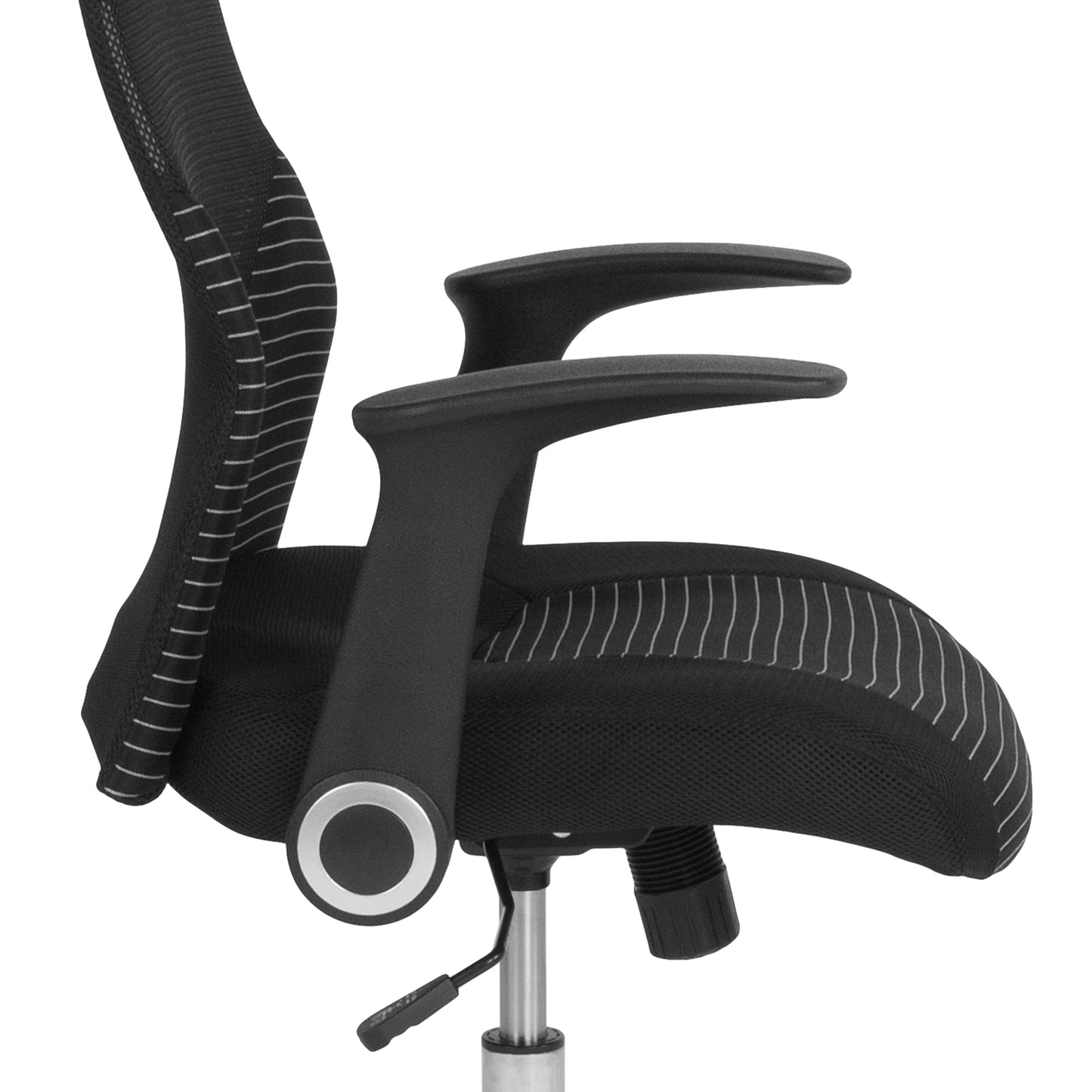 Milford High Back Ergonomic Office Chair with Contemporary Mesh Design in Black and White Black and White