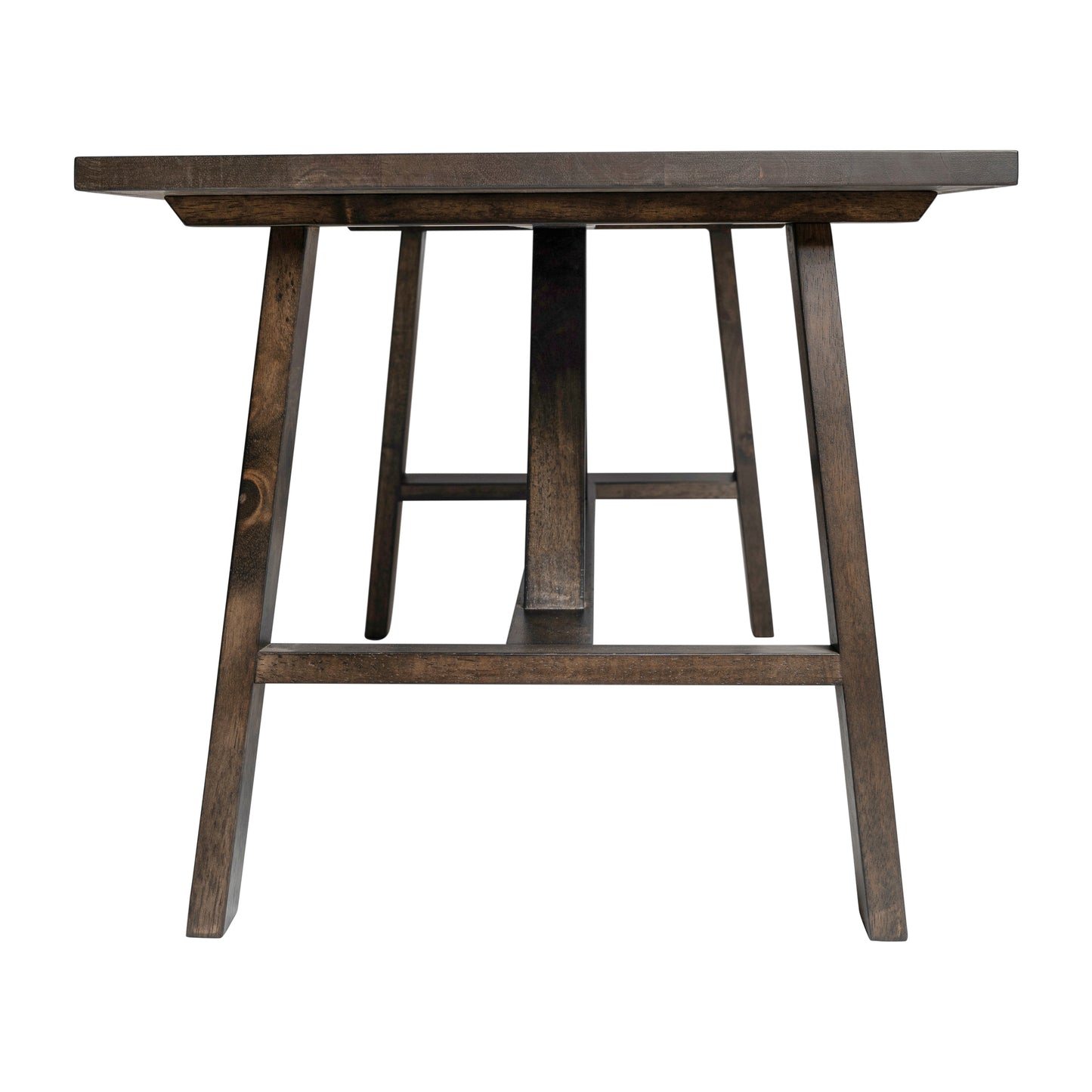Eli Solid Wood Farmhouse Coffee Table, Trestle Style Accent Table in Dark Gray Dark Gray