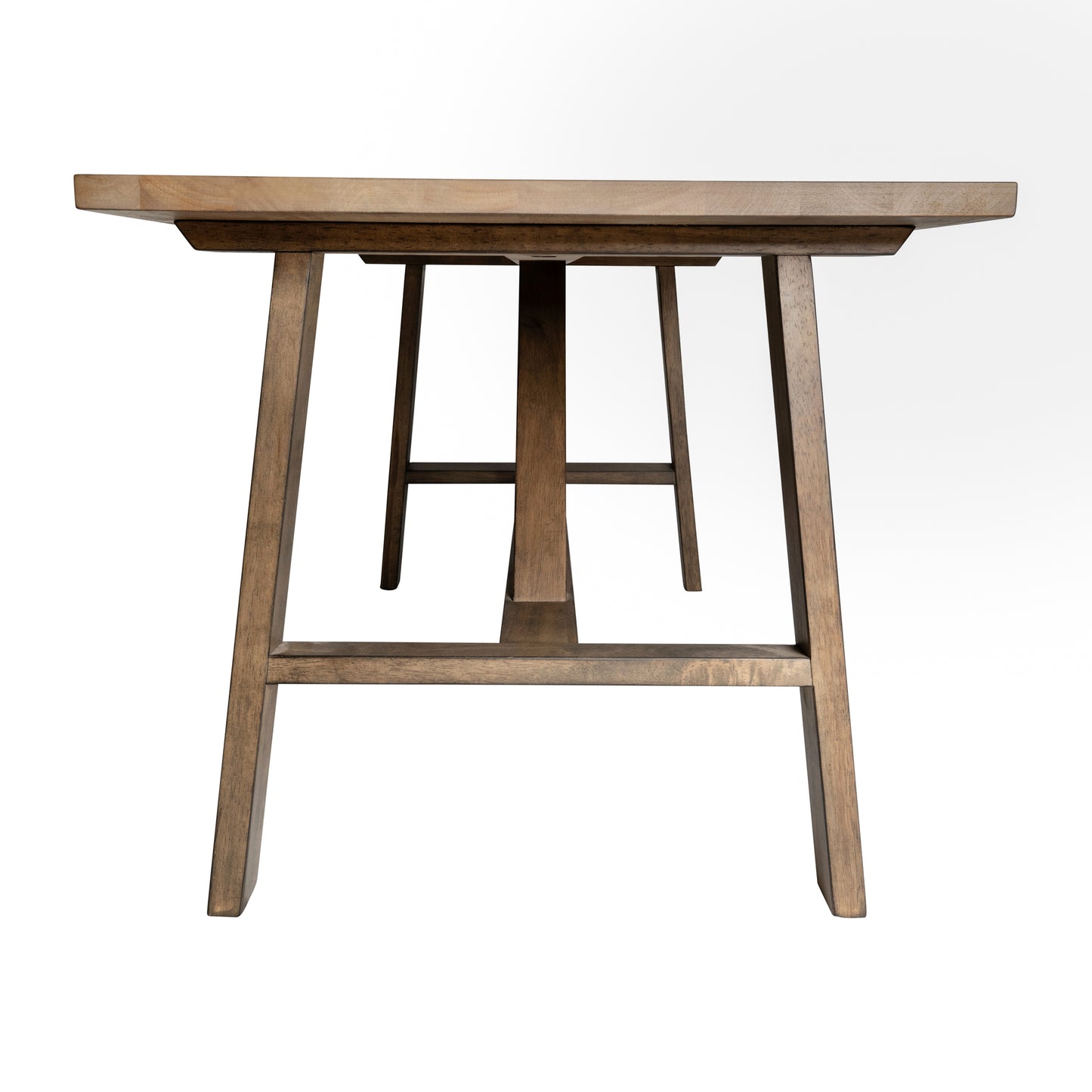 Eli Solid Wood Farmhouse Coffee Table, Trestle Style Accent Table in Rustic Brown Rustic Brown
