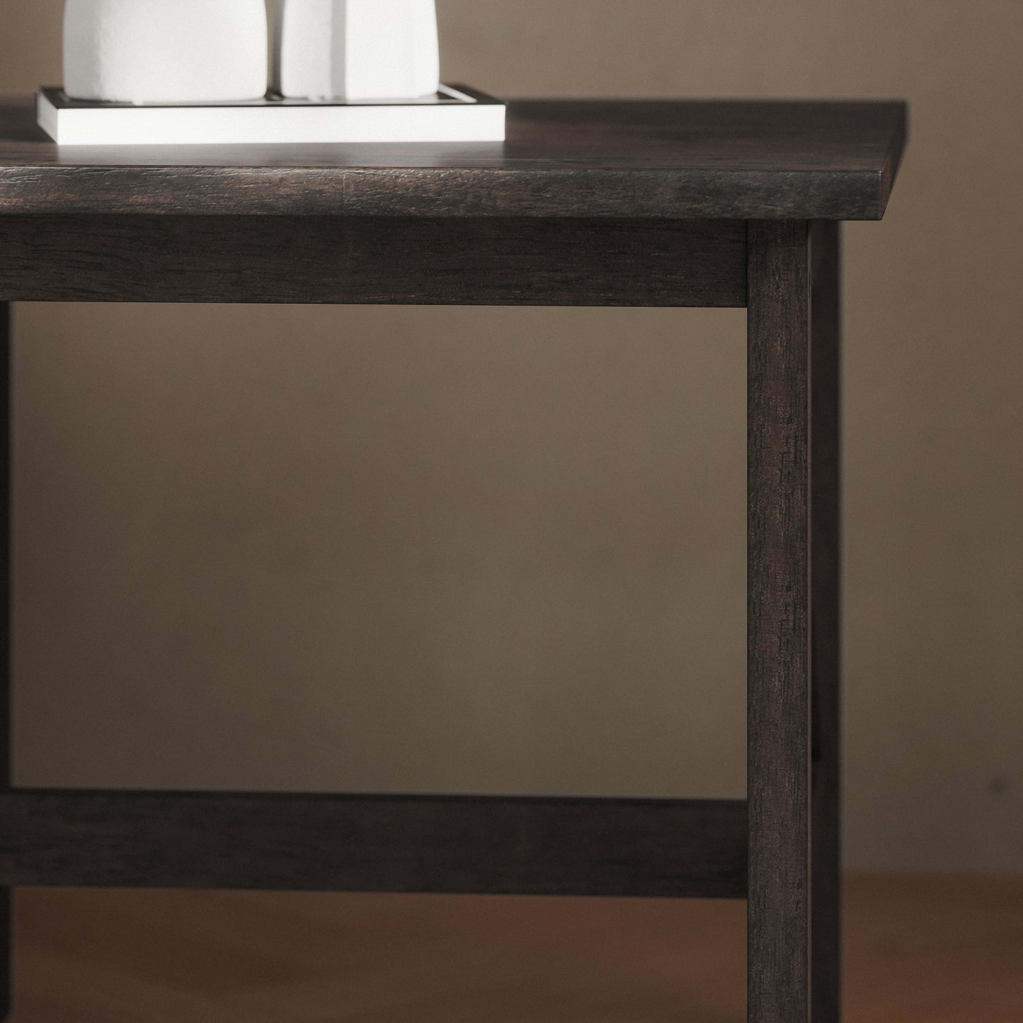 Jasper Farmhouse Style Solid Wood End Table with Traditional X-Frame Design in Dark Gray Dark Gray