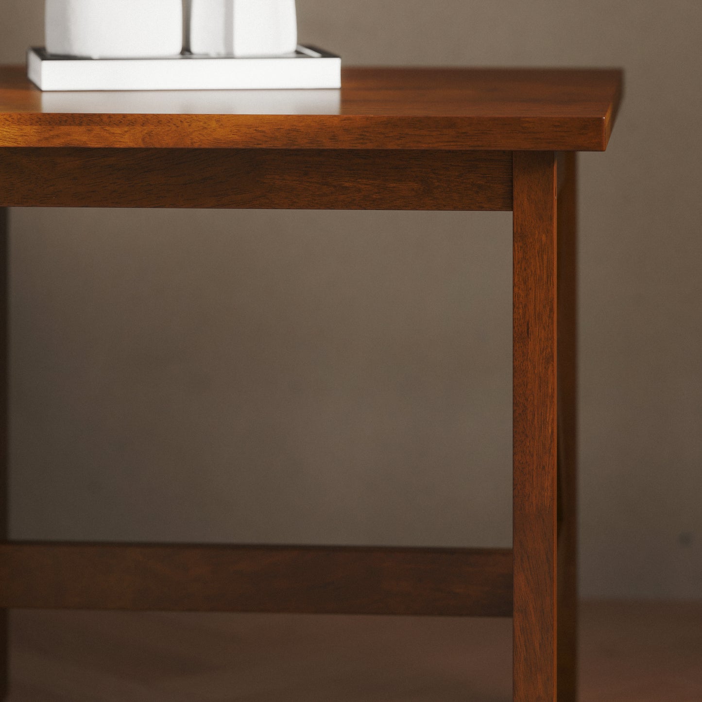 Jasper Farmhouse Style Solid Wood End Table with Traditional X-Frame Design in Walnut Walnut