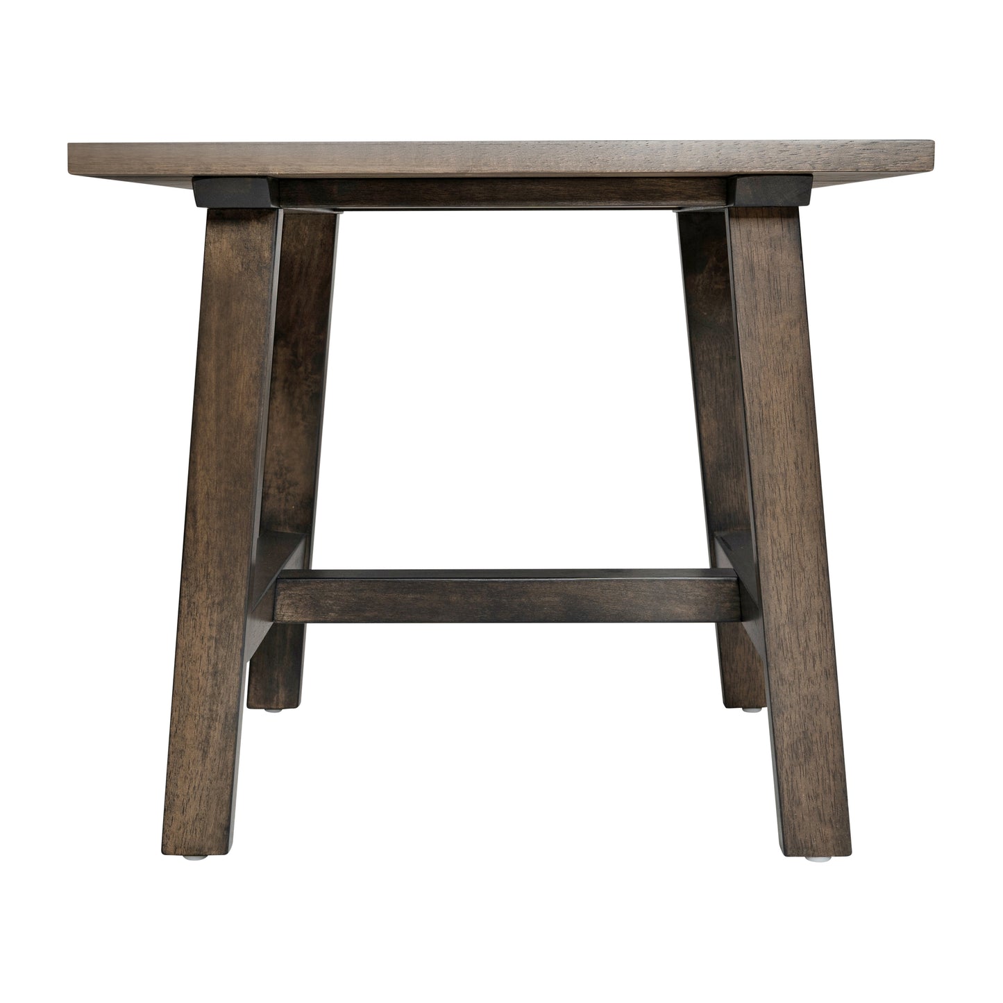 Eli Solid Wood Farmhouse End Table, Trestle Style Accent Table in Dark Gray Dark Gray