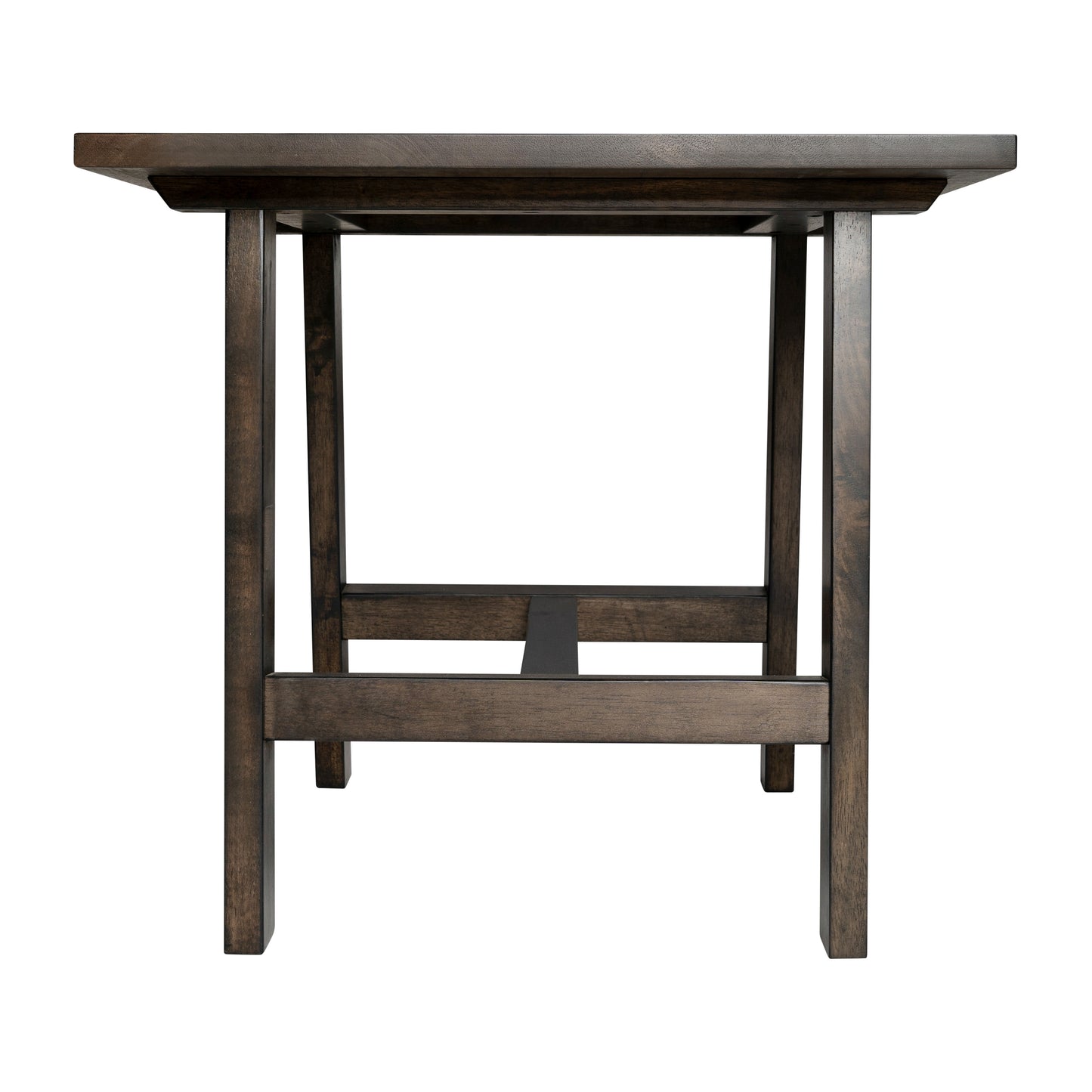 Eli Solid Wood Farmhouse End Table, Trestle Style Accent Table in Dark Gray Dark Gray