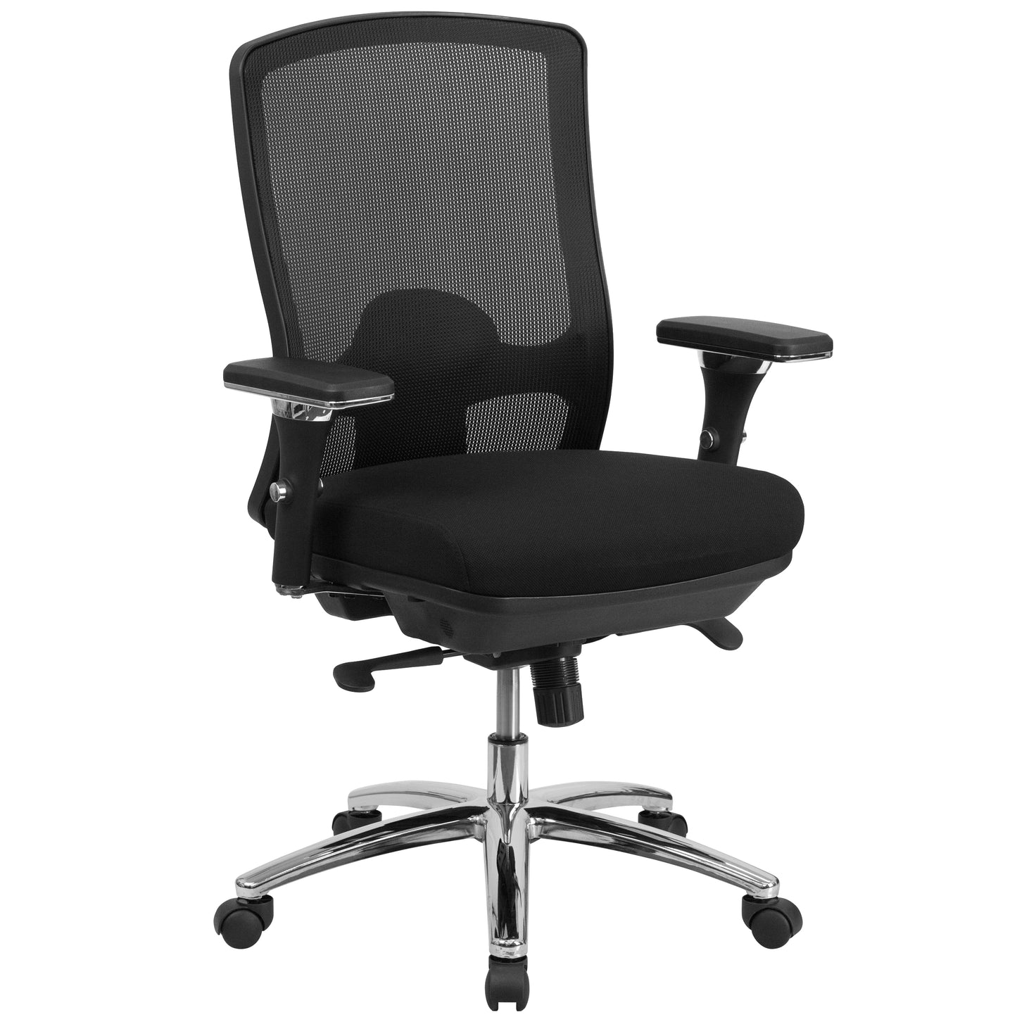 HERCULES Series 24/7 Intensive Use Big & Tall 350 lb. Rated Black Mesh Multifunction Swivel Ergonomic Office Chair Black