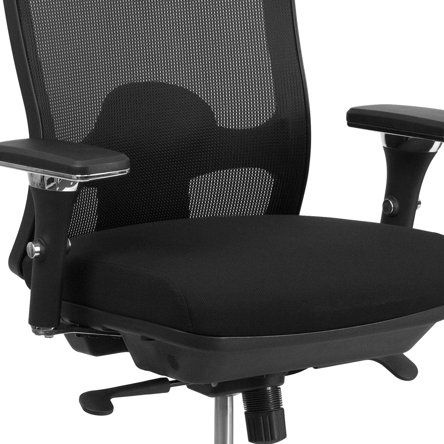 HERCULES Series 24/7 Intensive Use Big & Tall 350 lb. Rated Black Mesh Multifunction Swivel Ergonomic Office Chair Black