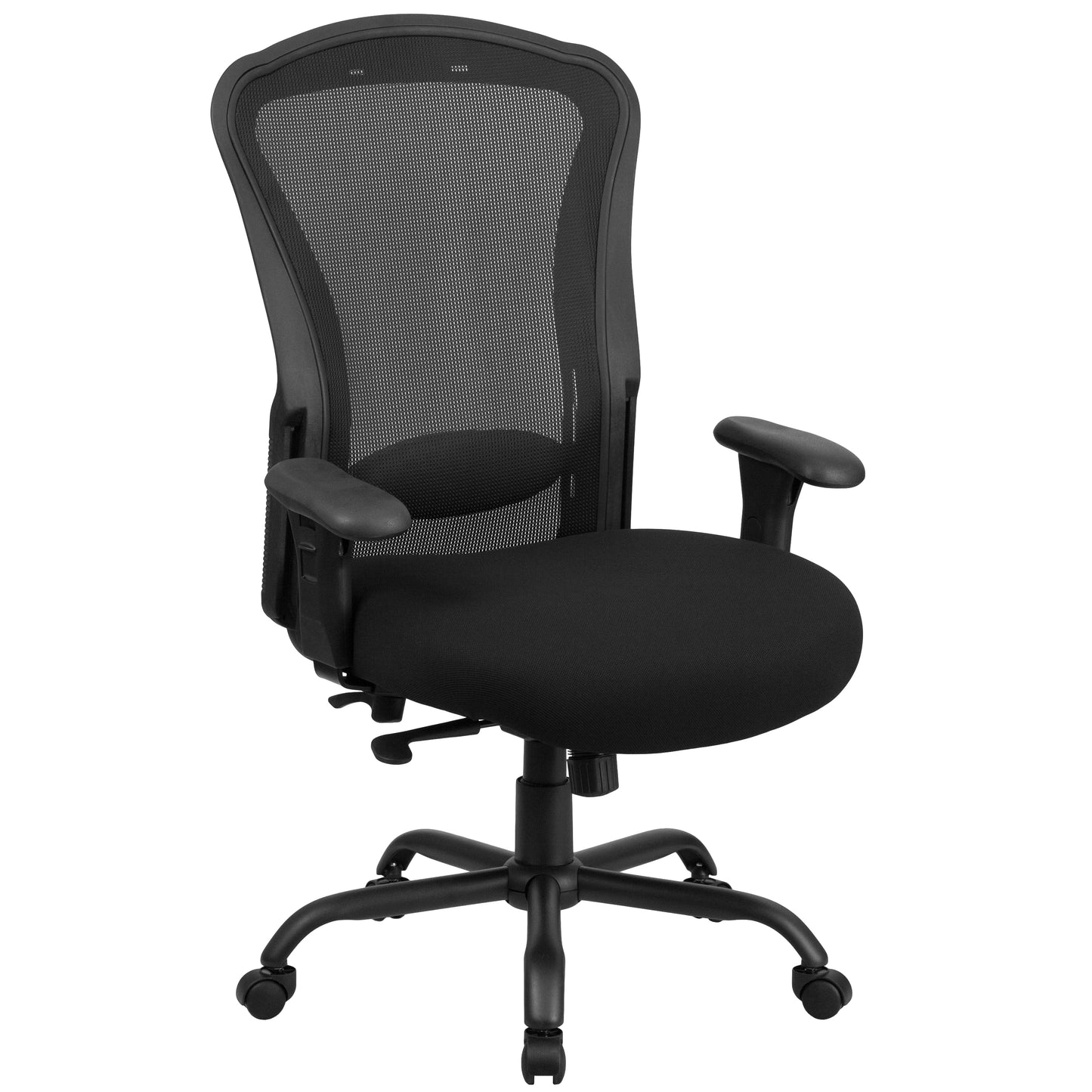 HERCULES Series 24/7 Intensive Use Big & Tall 400 lb. Rated Black Mesh Multifunction Synchro-Tilt Ergonomic Office Chair Black