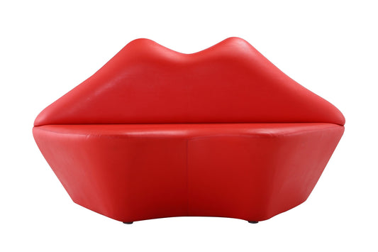 Kiss Modern Vegan Leather Loveseat in Red LS010-RD