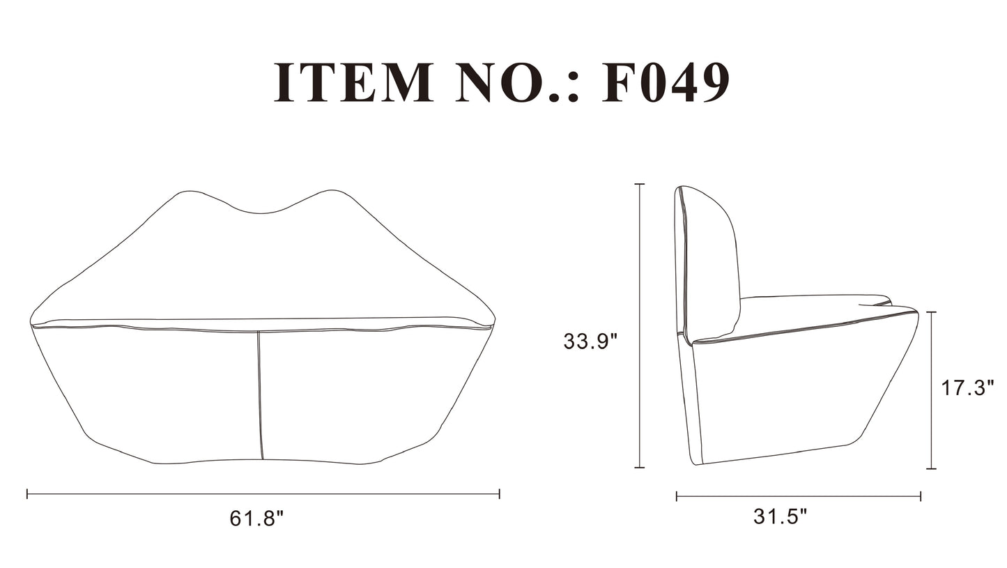 Kiss Modern Vegan Leather Loveseat in Red LS010-RD