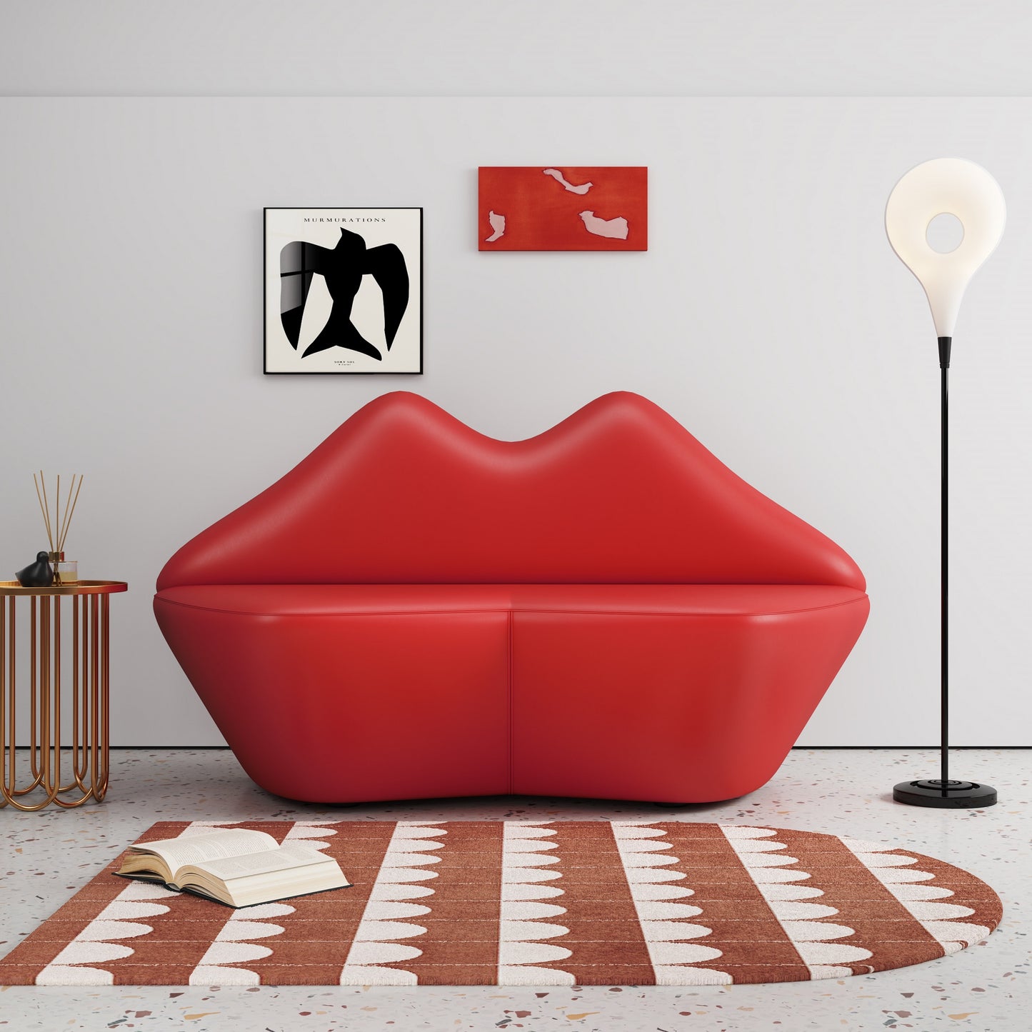 Kiss Modern Vegan Leather Loveseat in Red LS010-RD
