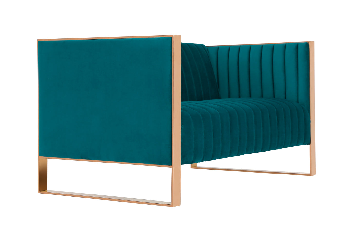 Trillium Mid-Century Modern 57" Velvet Loveseat in Teal LS016-TL